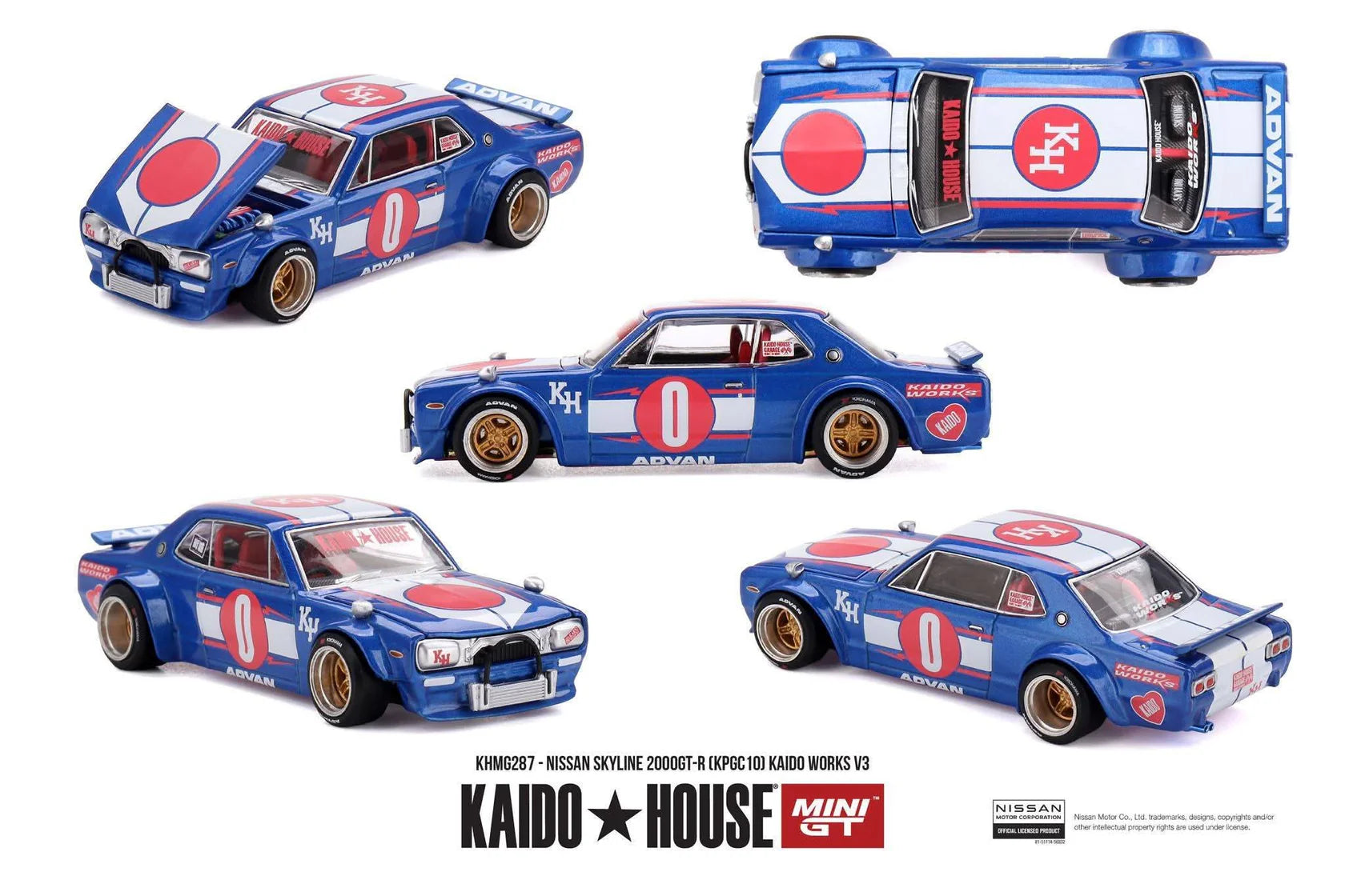 Mini GT 1:64 Kaido House - NISSAN SKYLINE 2000GT-R (KPGC10) KAIDO WORKS V3 - KHMG287