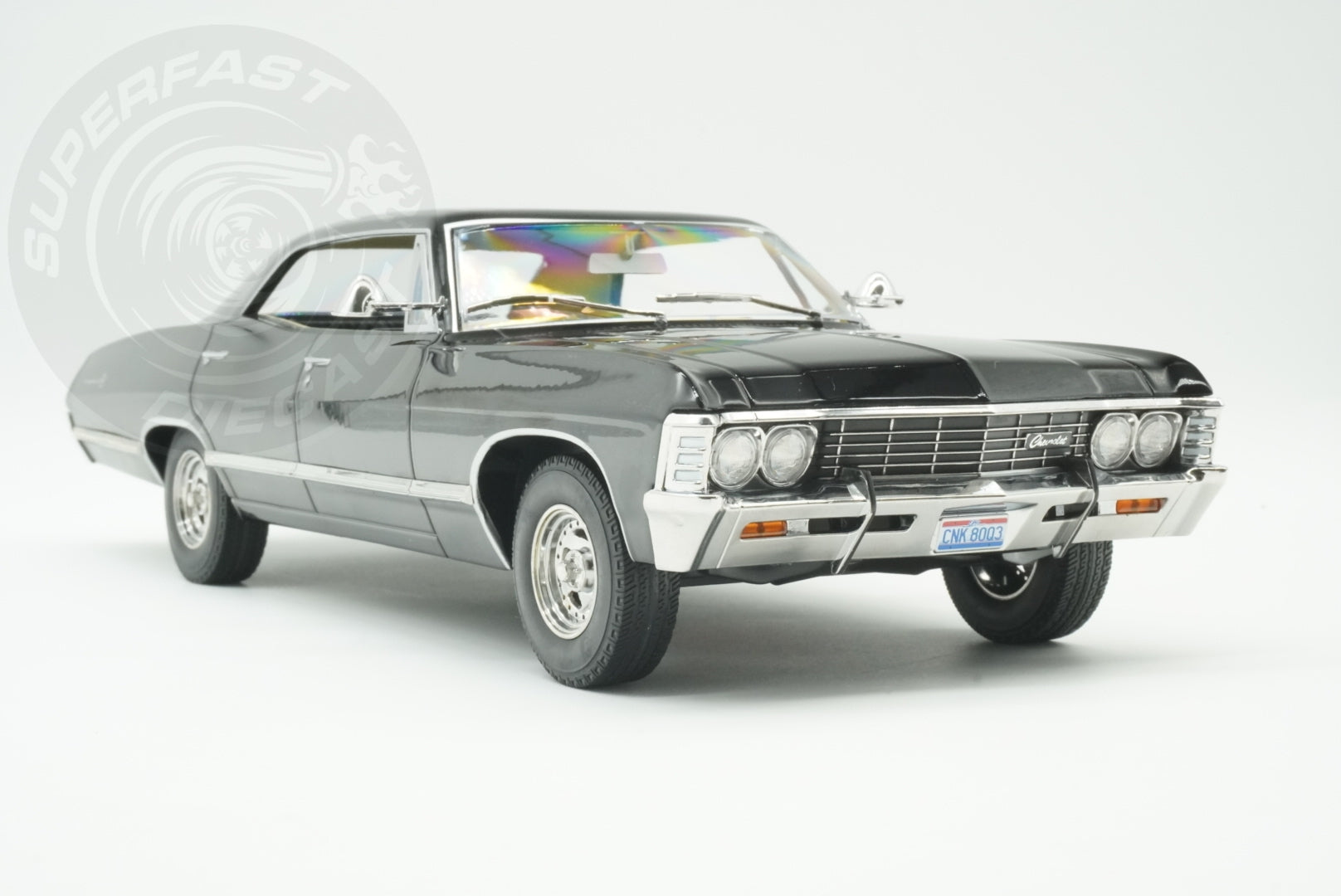 MCG 1:18 Diecast - 1967 Chevrolet Impala (Baby), Supernatural, Black - MCG181006
