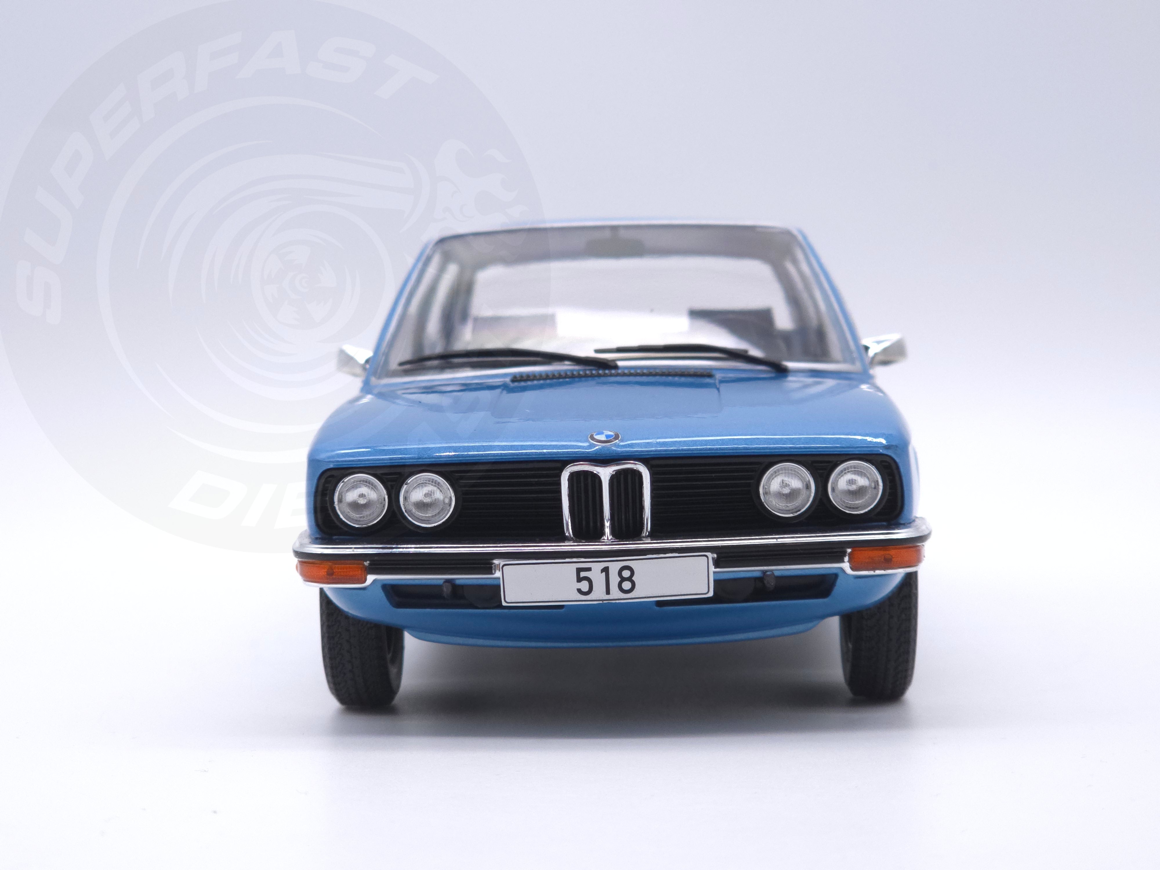 MCG 1:18 Scale Diecast Model Car - 1973 BMW 5 Series (E12), Blue - MCG18541