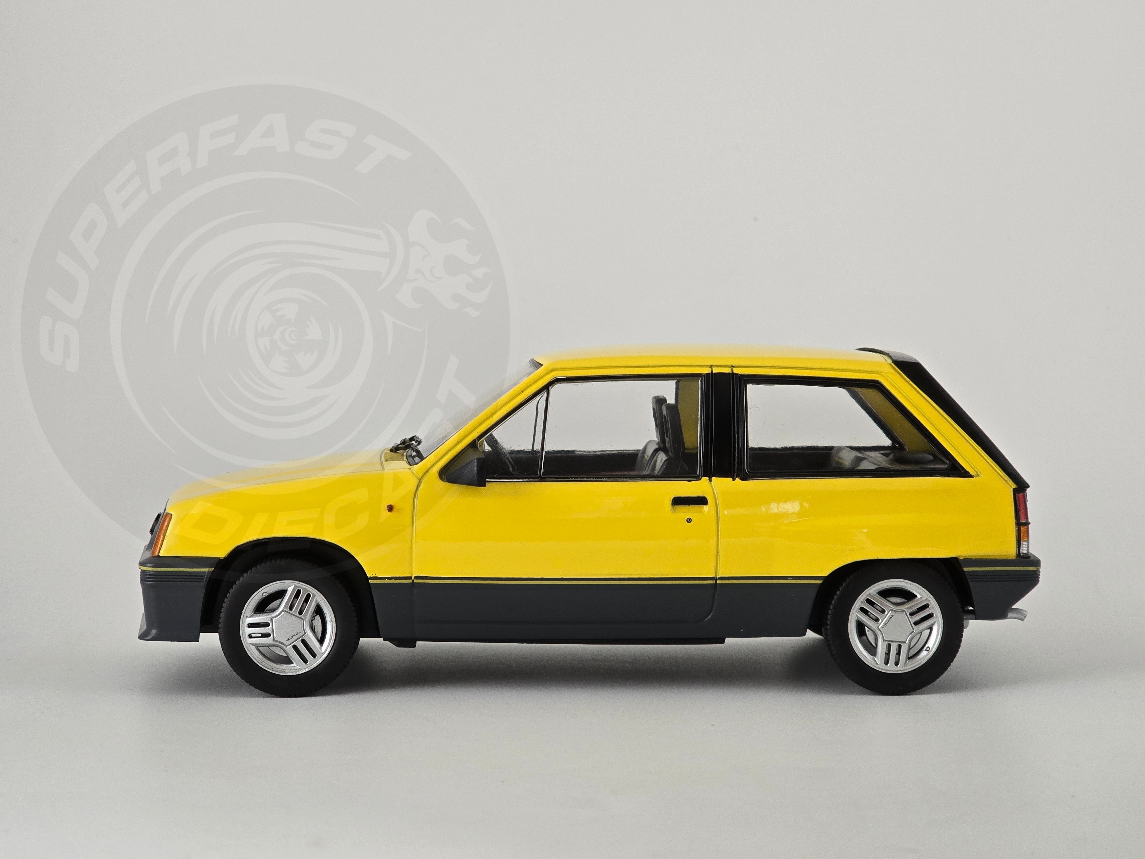MCG 1:18 Scale Diecast - 1983 Vauxhall Nova SR (UK Exclusive RHD), Yellow - MCG18903