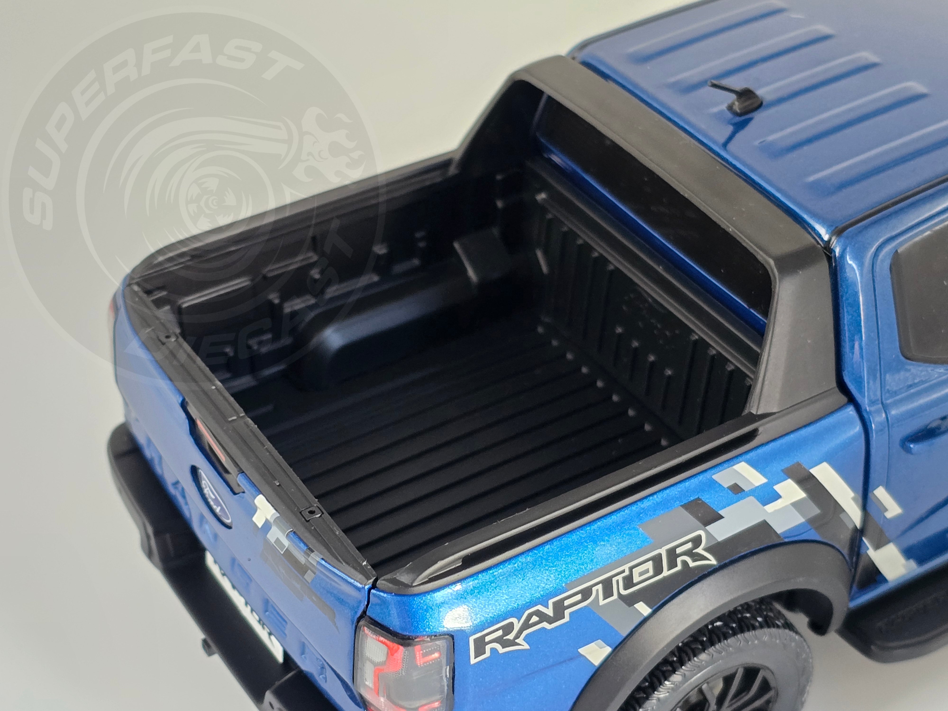 MCG 1:18 Scale Diecast Model Car -  2023 Ford Ranger Raptor, Metallic Blue