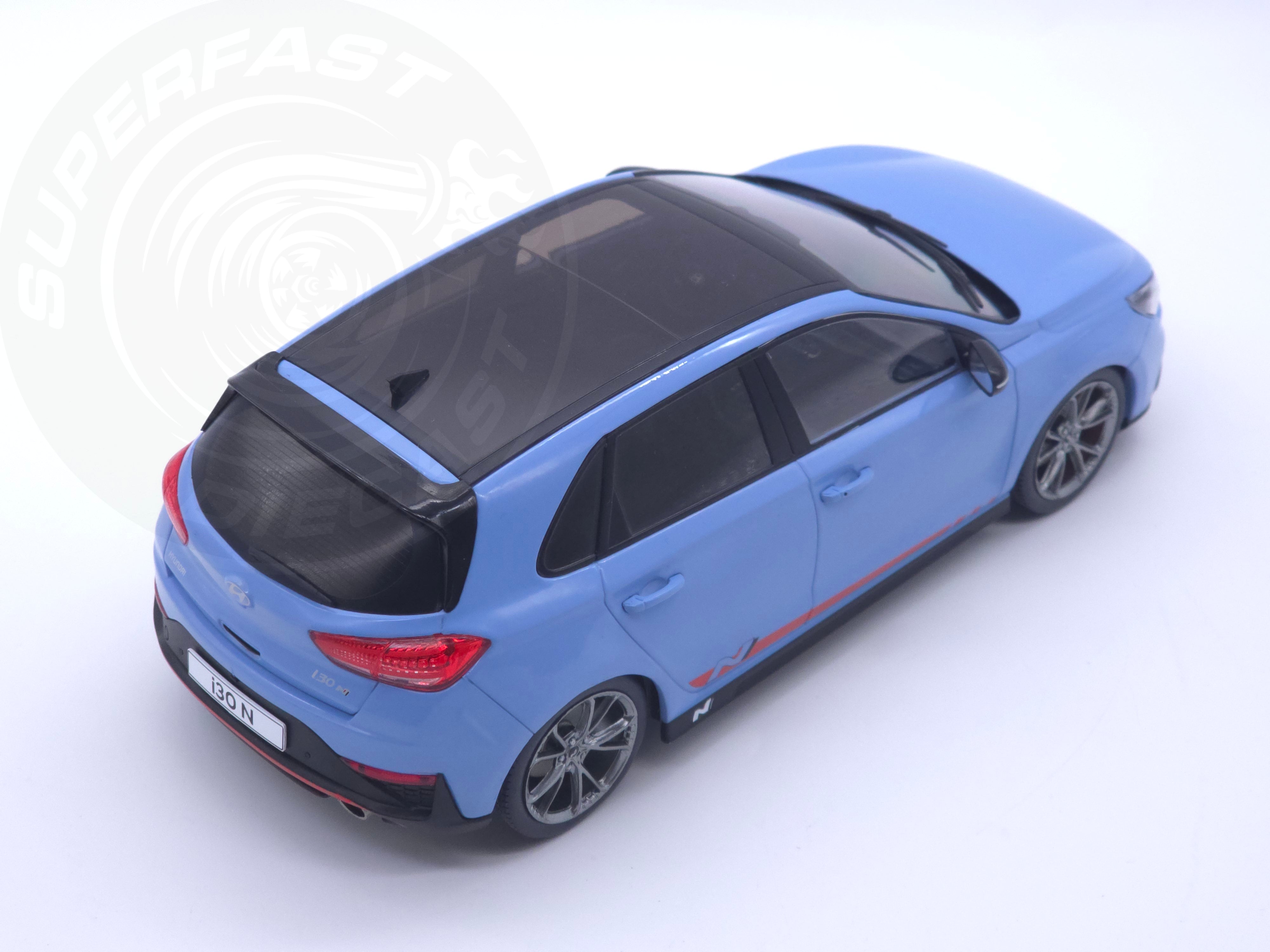 MCG 1:18 Scale Diecast Model Car - 2021 Hyundai i30 N, Light Blue - MCG18503