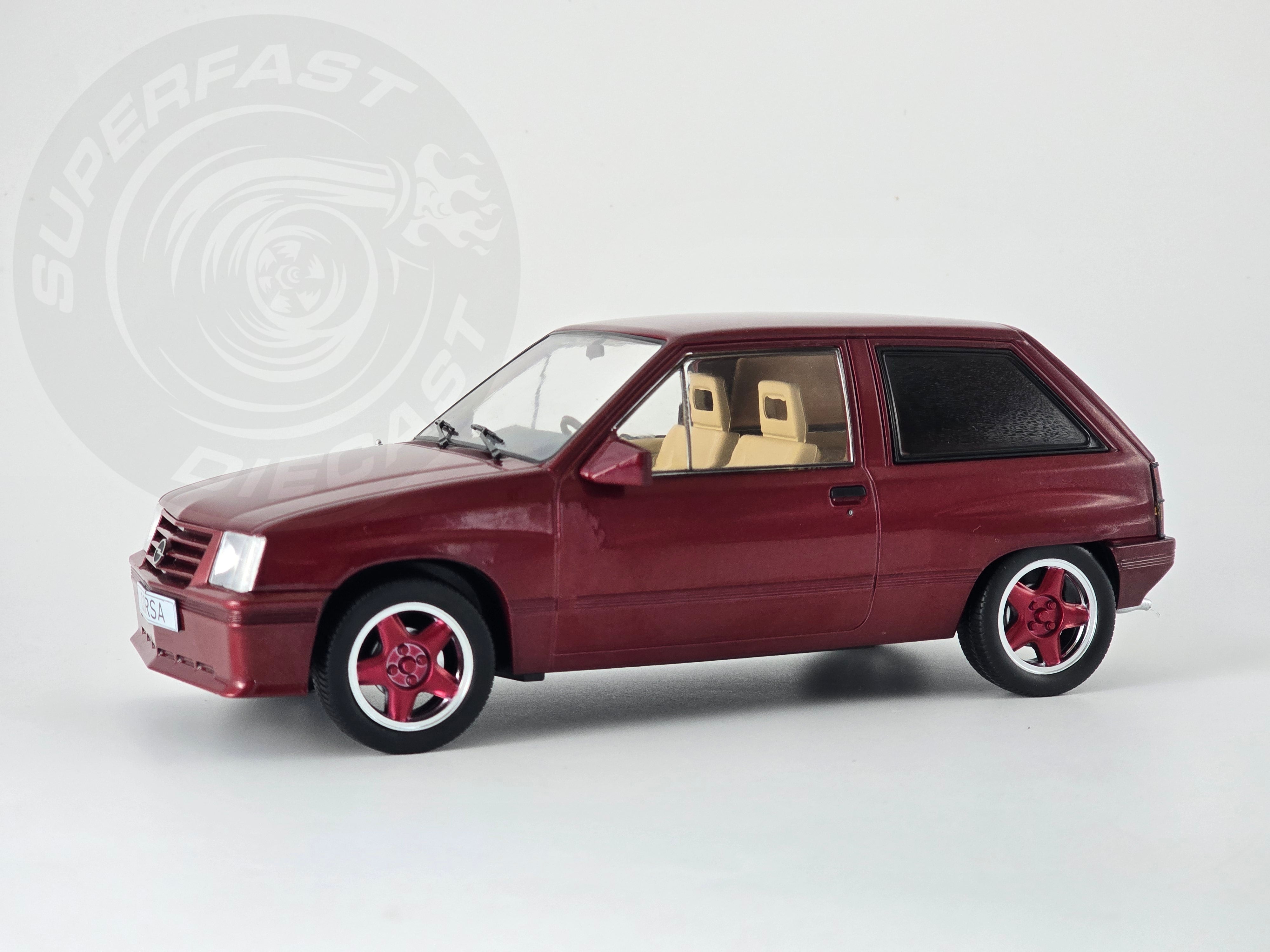 MCG 1:18 Scale Diecast - 1983 Opel Corsa A Custom (Vauxhall Nova) , Dark Red - MCG18433