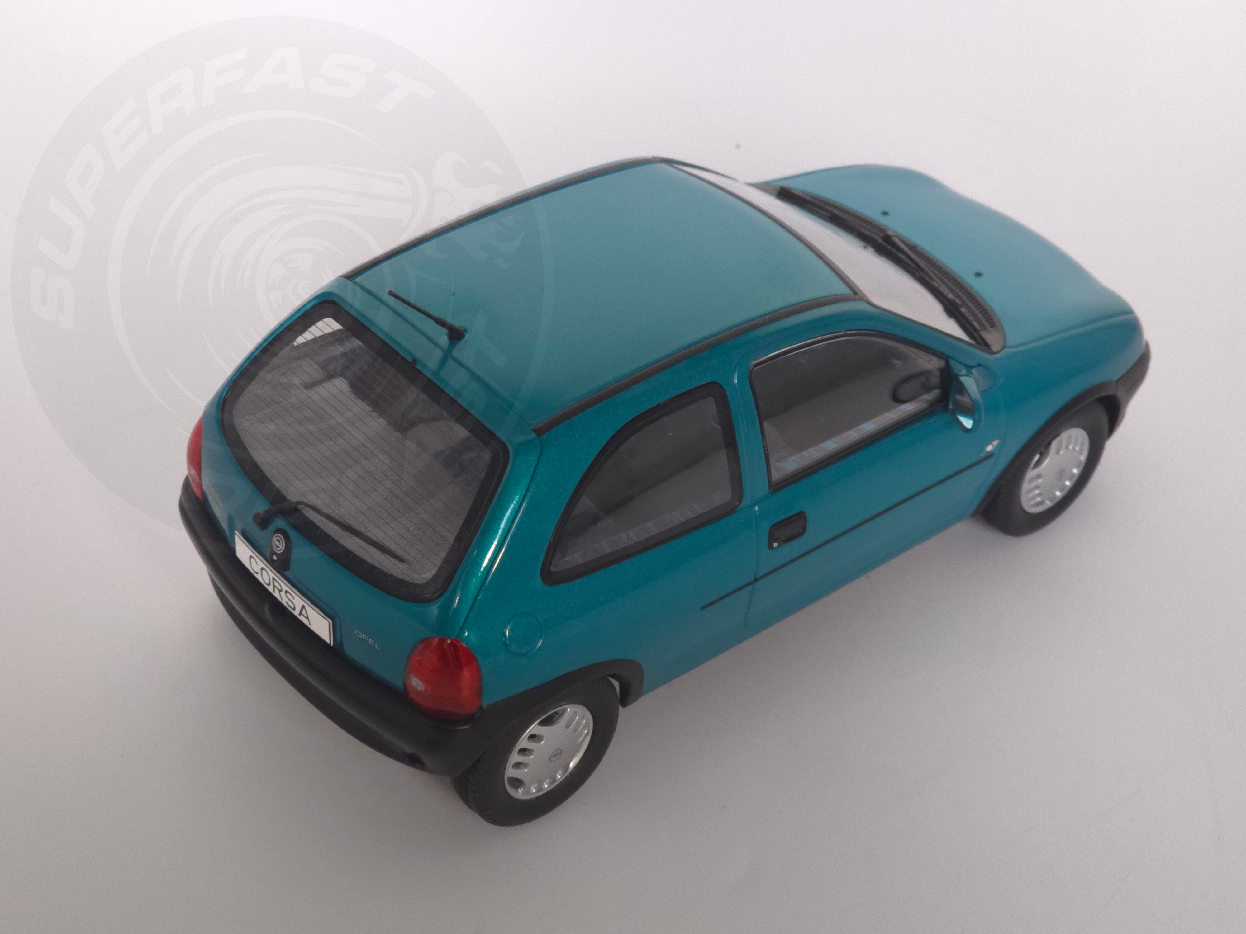 MCG 1:18 Scale Diecast - 1993 Opel Corsa B, Metallic Turquoise - MCG18514