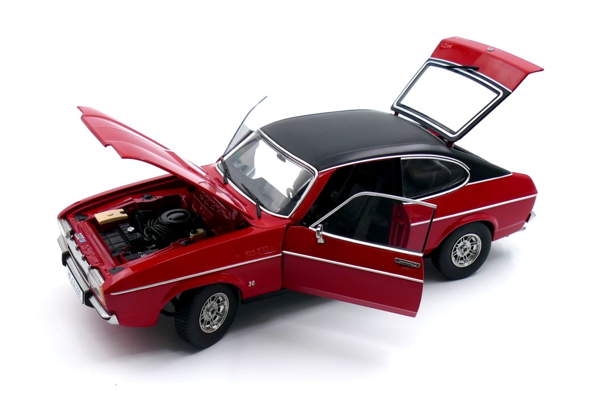 Touring Modelcars 1:18 Scale Diecast - 1974 Ford Capri Mk2 3.0 Ghia, Spanish Red - 18081201