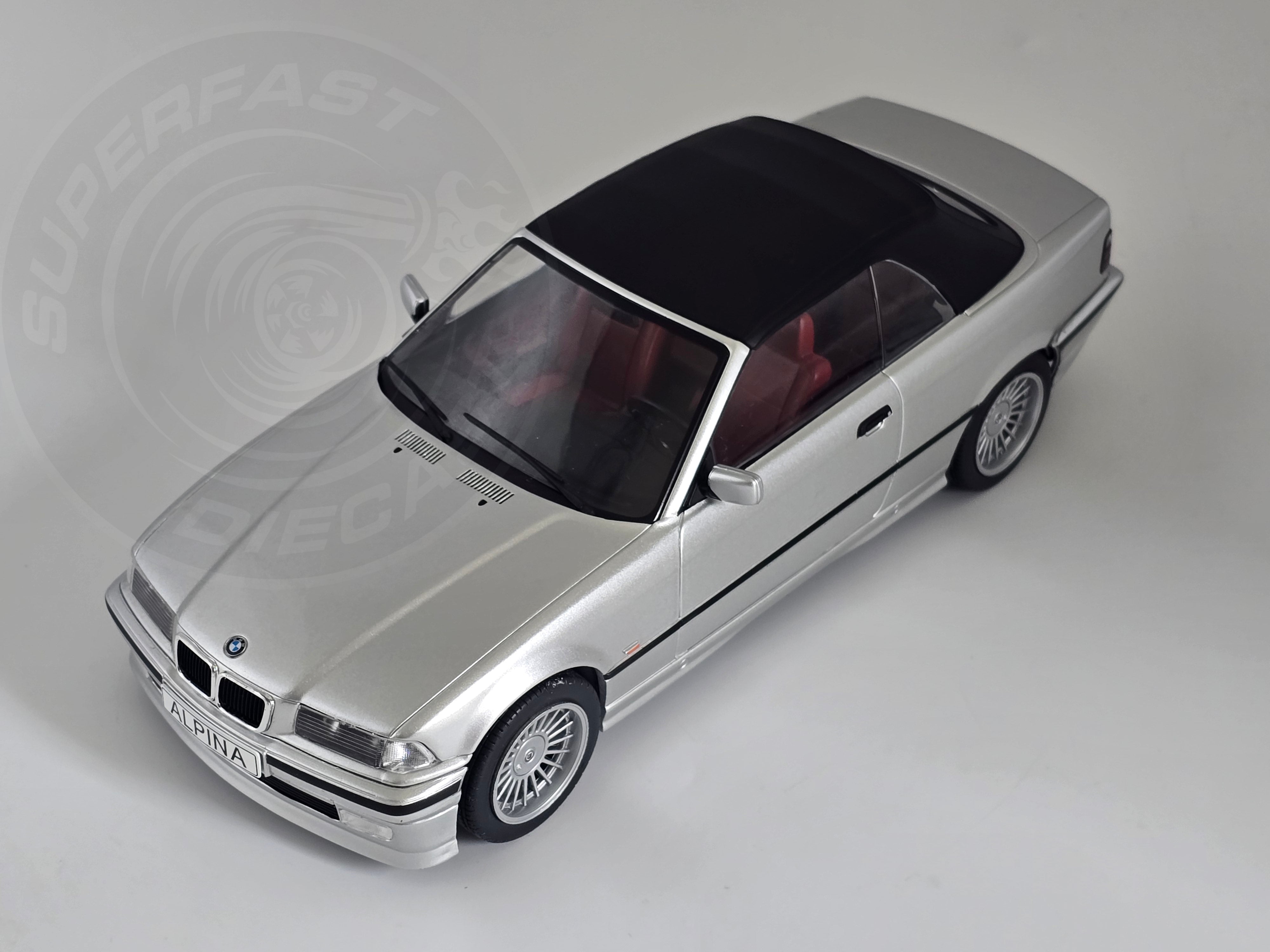 MCG 1:18 Scale Diecast Model, 1996 BMW E36 Alpina B3 3.2 Convertible, Silver