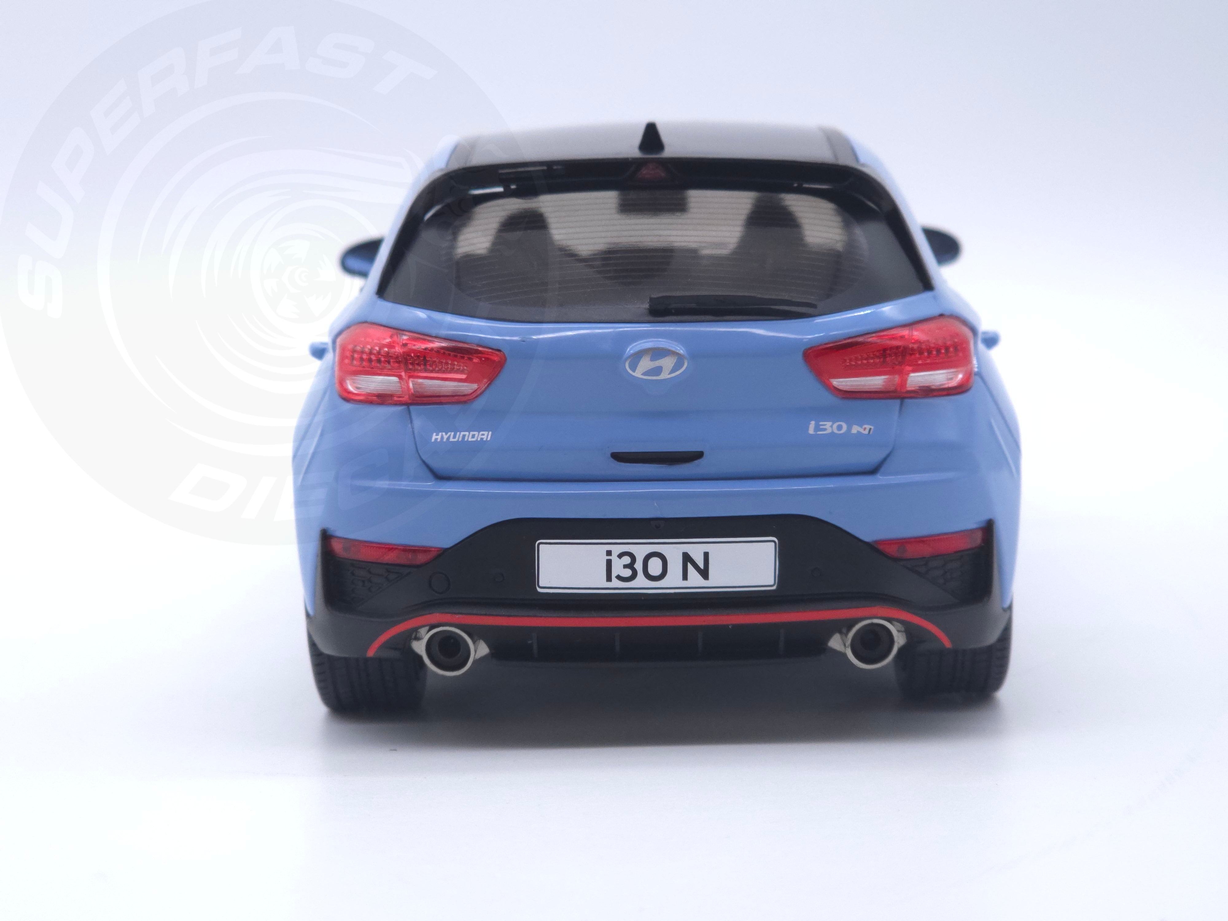 MCG 1:18 Scale Diecast Model Car - 2021 Hyundai i30 N, Light Blue - MCG18503