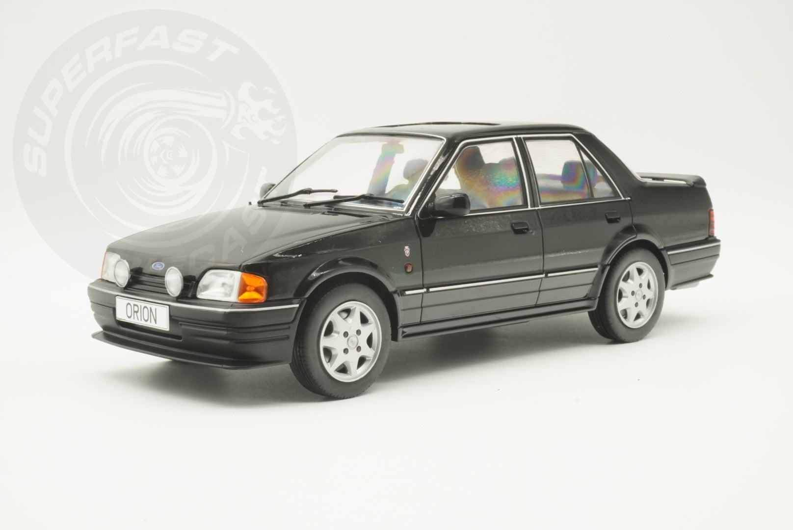MCG 1:18 Scale Diecast - Ford Orion Mk II RHD with RS Bodykit, Black - MCG18649