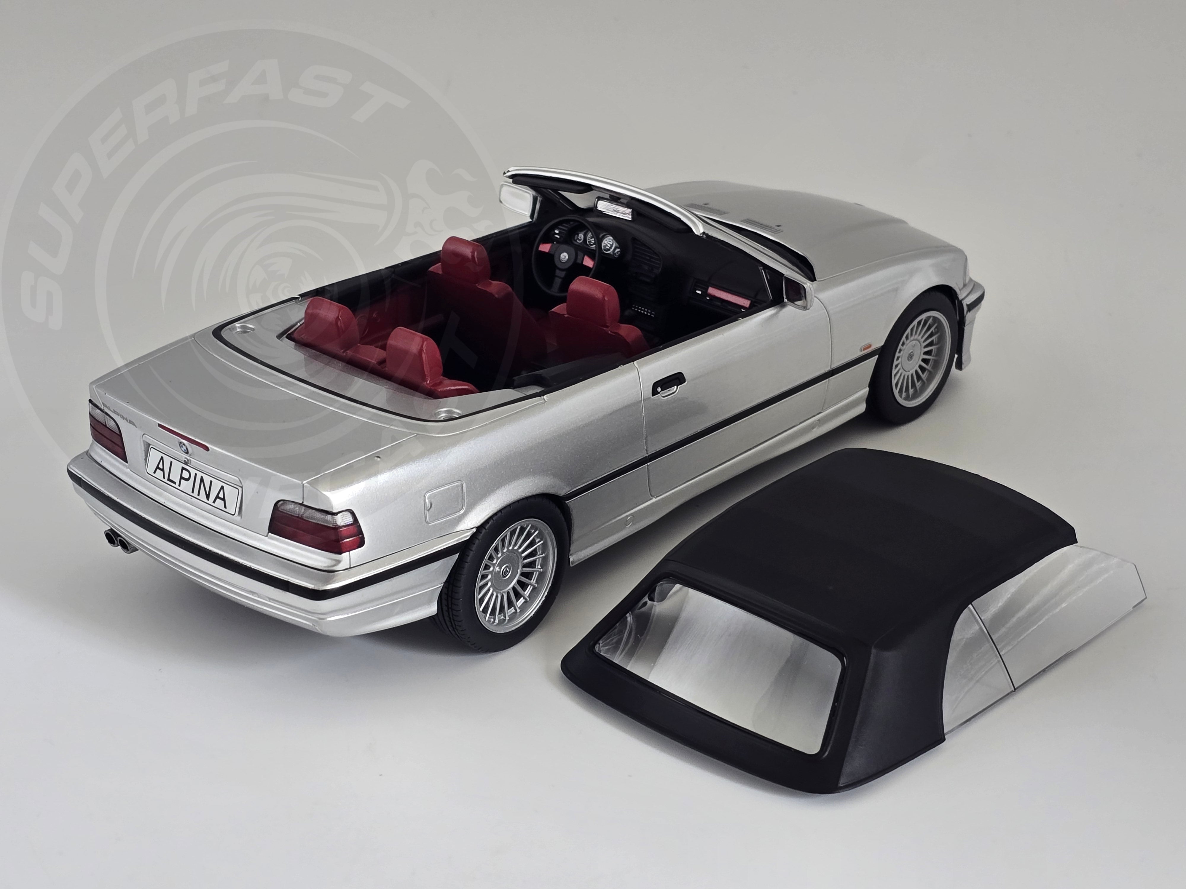 MCG 1:18 Scale Diecast Model, 1996 BMW E36 Alpina B3 3.2 Convertible, Silver