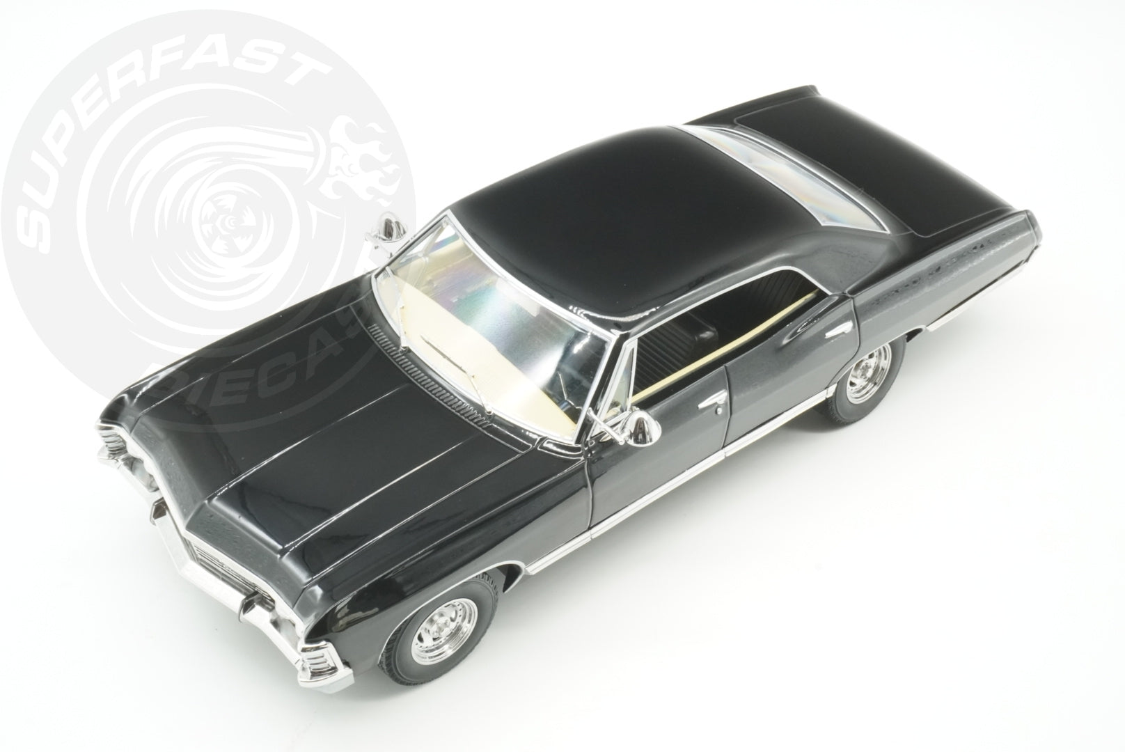 MCG 1:18 Diecast - 1967 Chevrolet Impala (Baby), Supernatural, Black - MCG181006