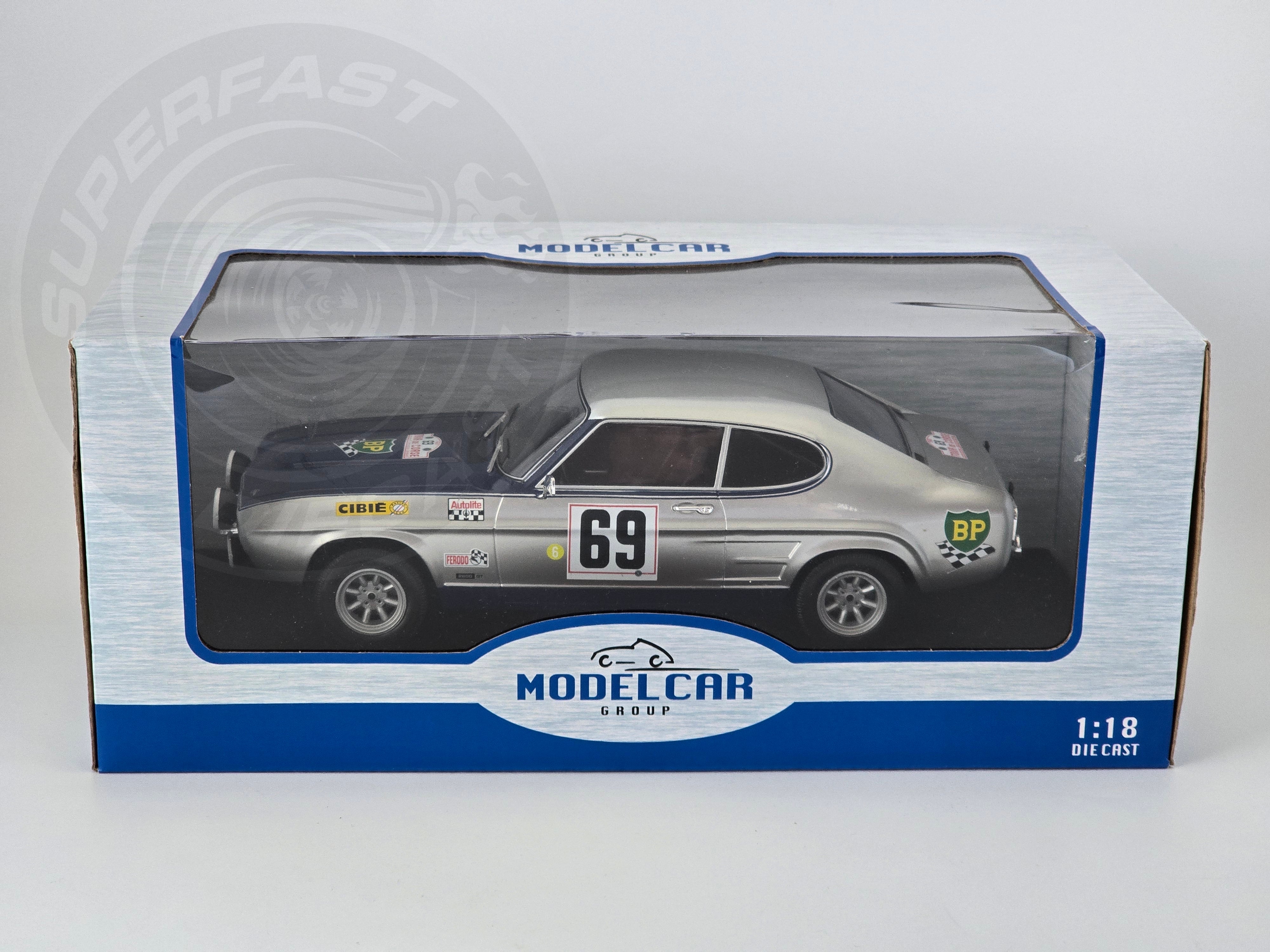 MCG 1:18 Scale Diecast - Ford Capri MK1 #69 Tour De Corse 1969, Silver - MCG18298R