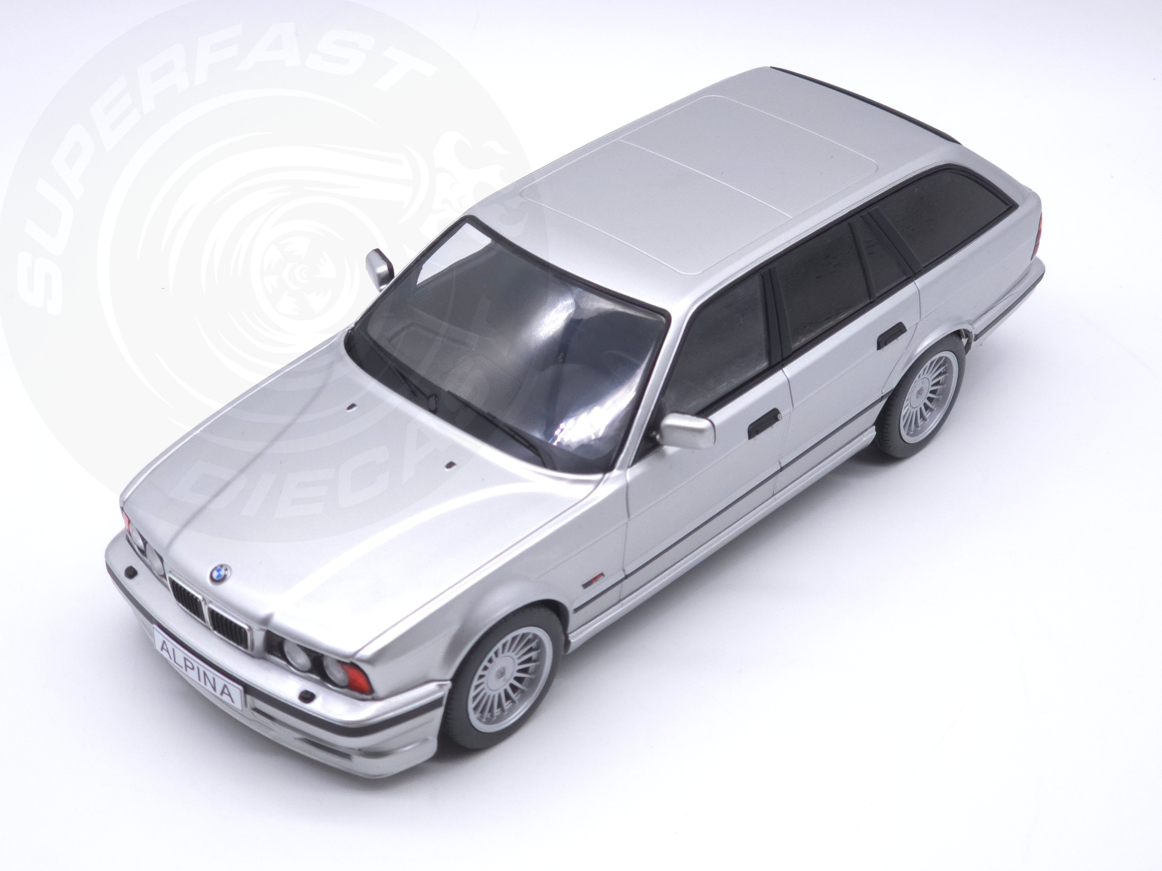 MCG 1:18 Scale Diecast Model Car - 1991 BMW Alpina B10 (E34) 4, 6 Touring, Silver - MCG18332