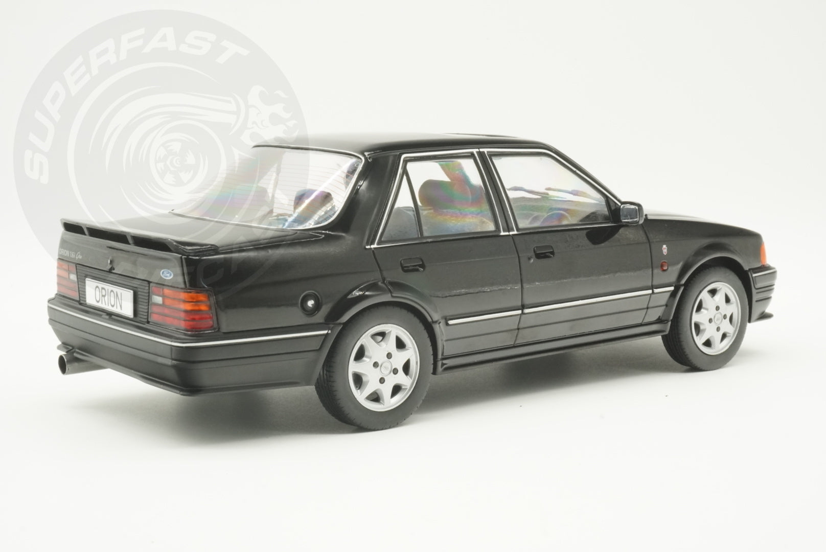 MCG 1:18 Scale Diecast - Ford Orion Mk II RHD with RS Bodykit, Black - MCG18649
