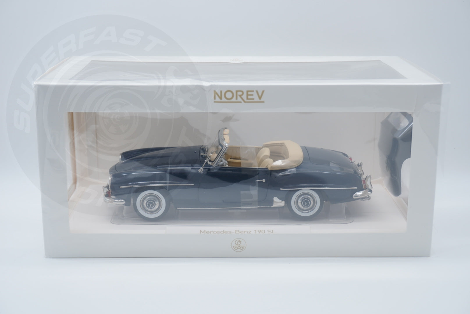 Norev 1:18 Scale Diecast Car - 1954 Mercedes Benz 190 SL, Middle Blue