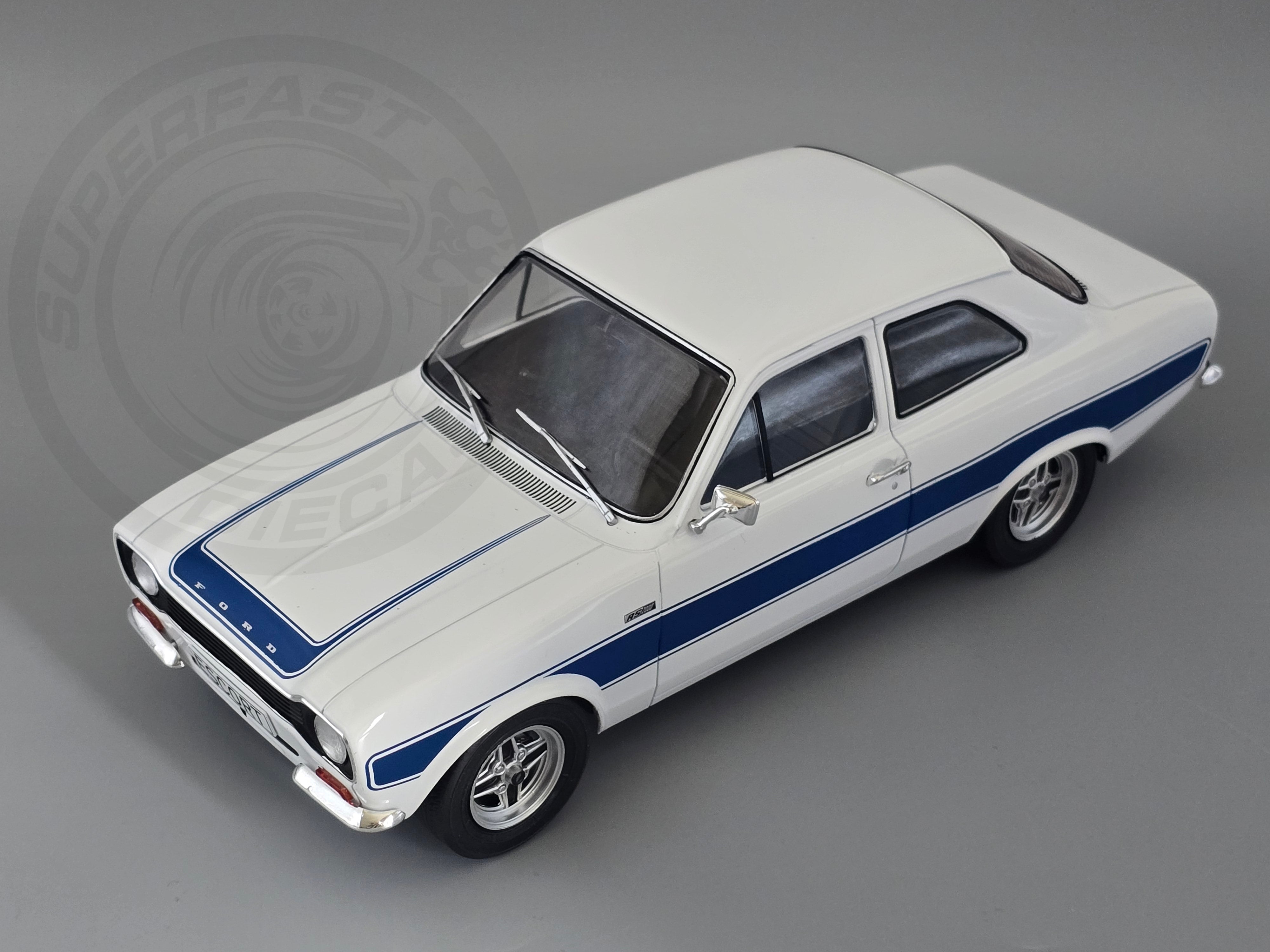 MCG 1:18 Scale Diecast Model Car -  1973 Ford Escort Mk1 RS2000 in White