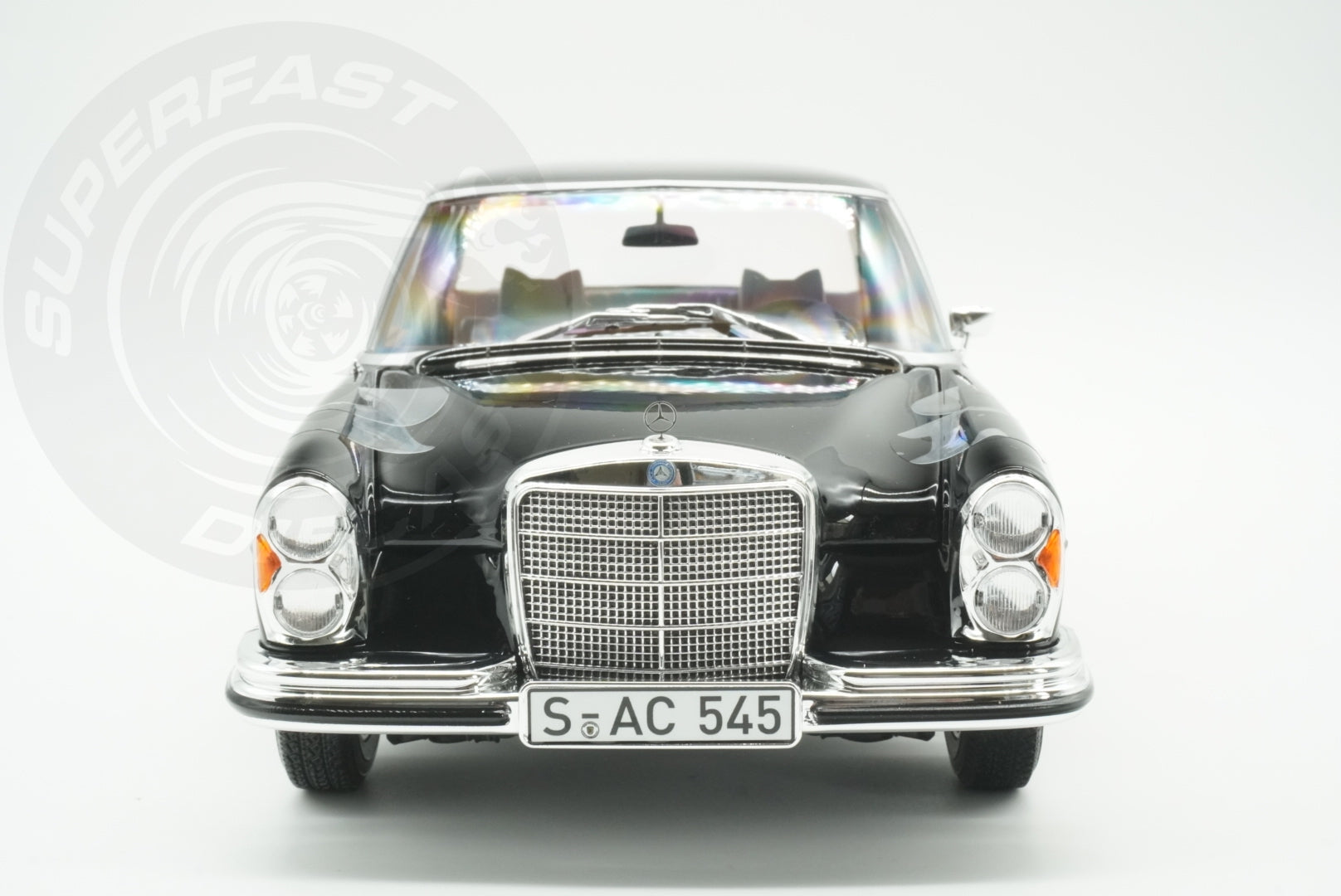 Norev 1:18 Scale Diecast Car - 1968 Mercedes Benz 280 SE, Type W108, Black - 183360