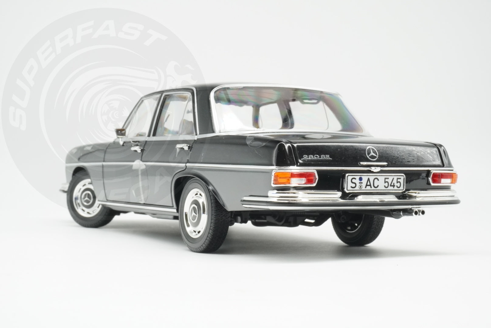 Norev 1:18 Scale Diecast Car - 1968 Mercedes Benz 280 SE, Type W108, Black - 183360