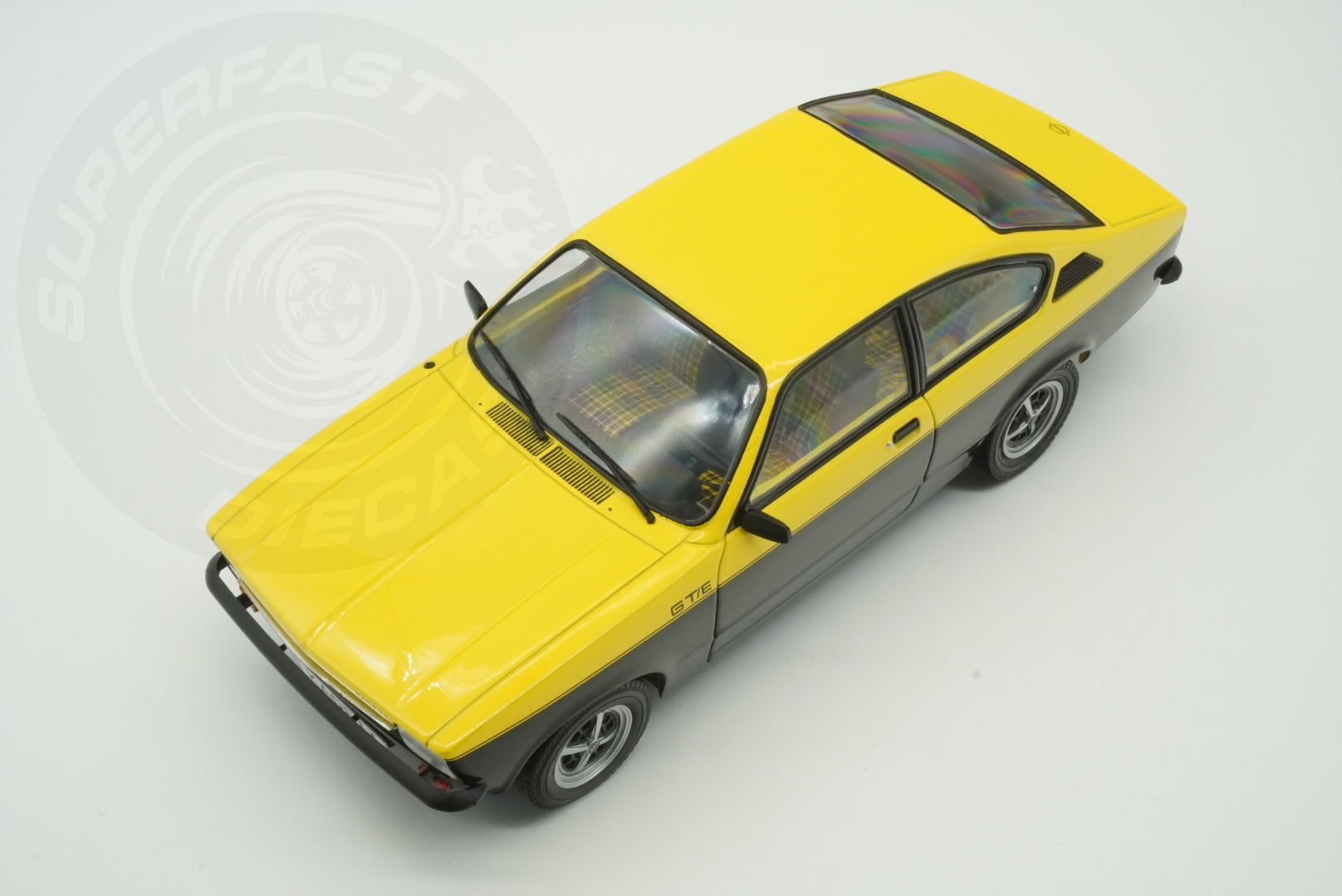 MCG 1:18 Scale Diecast - 1975 Opel Kadett C Coupe GTE in Yellow/Black - MCG18598