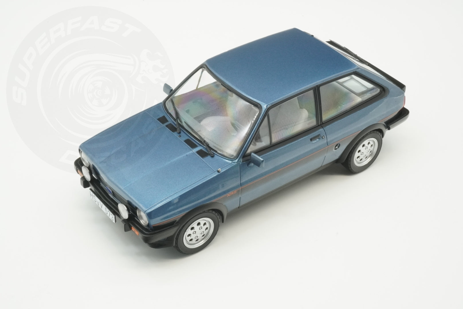 NoRev 1:18 Scale Diecast Model Car, 1981 Ford Fiesta Mk 1 XR2, Blue Metallic - NV182744
