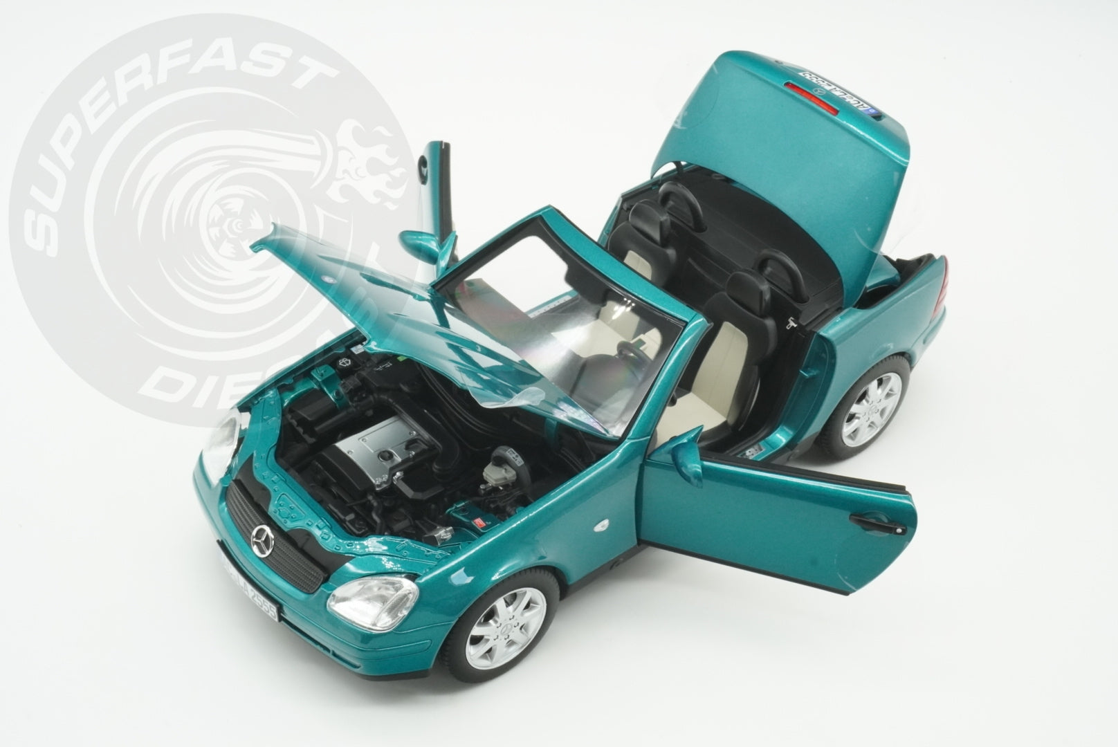 Norev 1:18 Scale Diecast Car - 1996 Mercedes Benz SLK, Vivianit Green - 183021