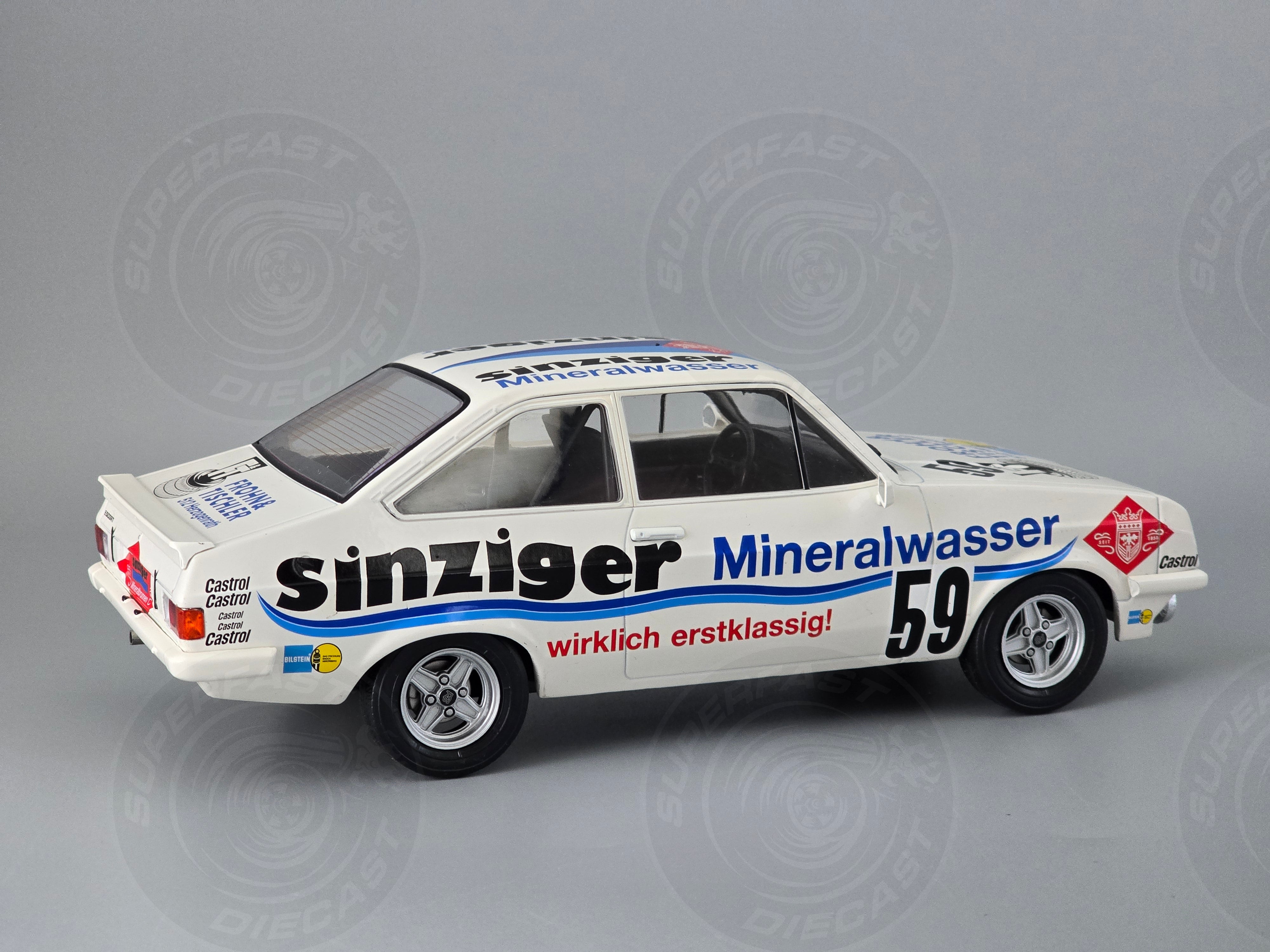 MCG 1:18 Scale Diecast Ford Escort MK II RS 2000, 24h Nürburgring, 1982, Sinzigar Mineralbrunnen, #59 - MCG18438R