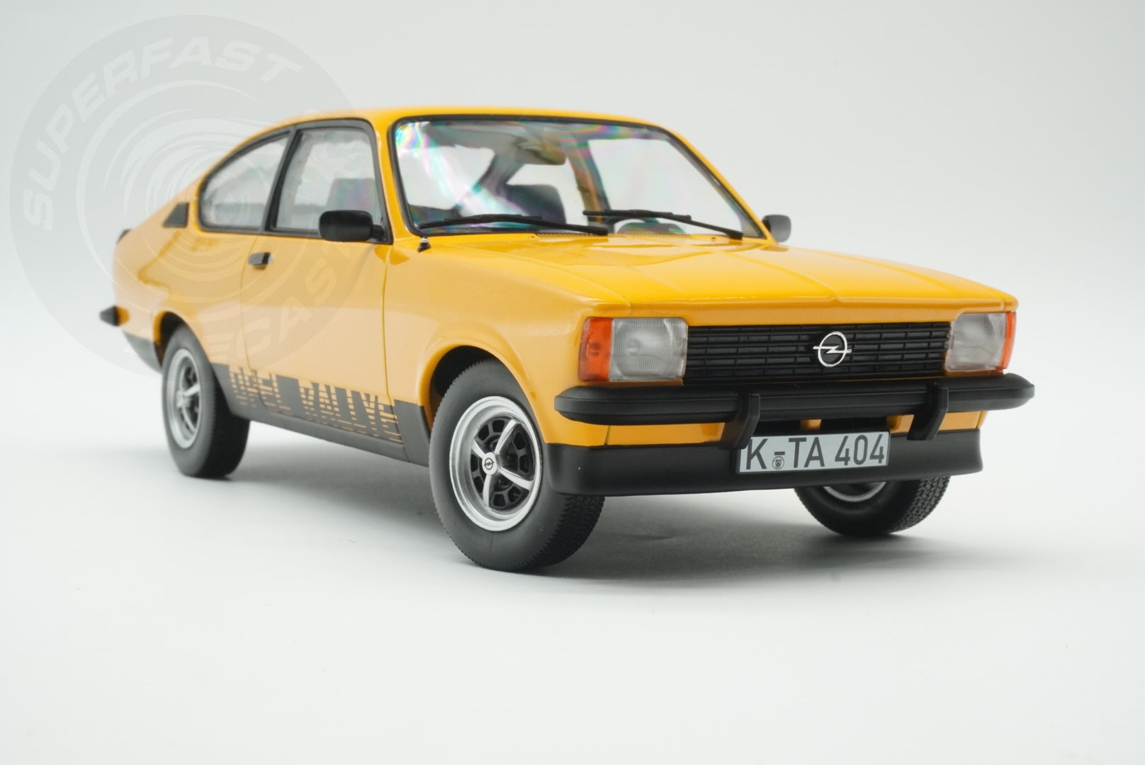Norev 1:18 Scale Diecast Model Car - 1978 Opel Kadett C Coupe 2.0 E Rallye in Brilliant Ochre - 183659