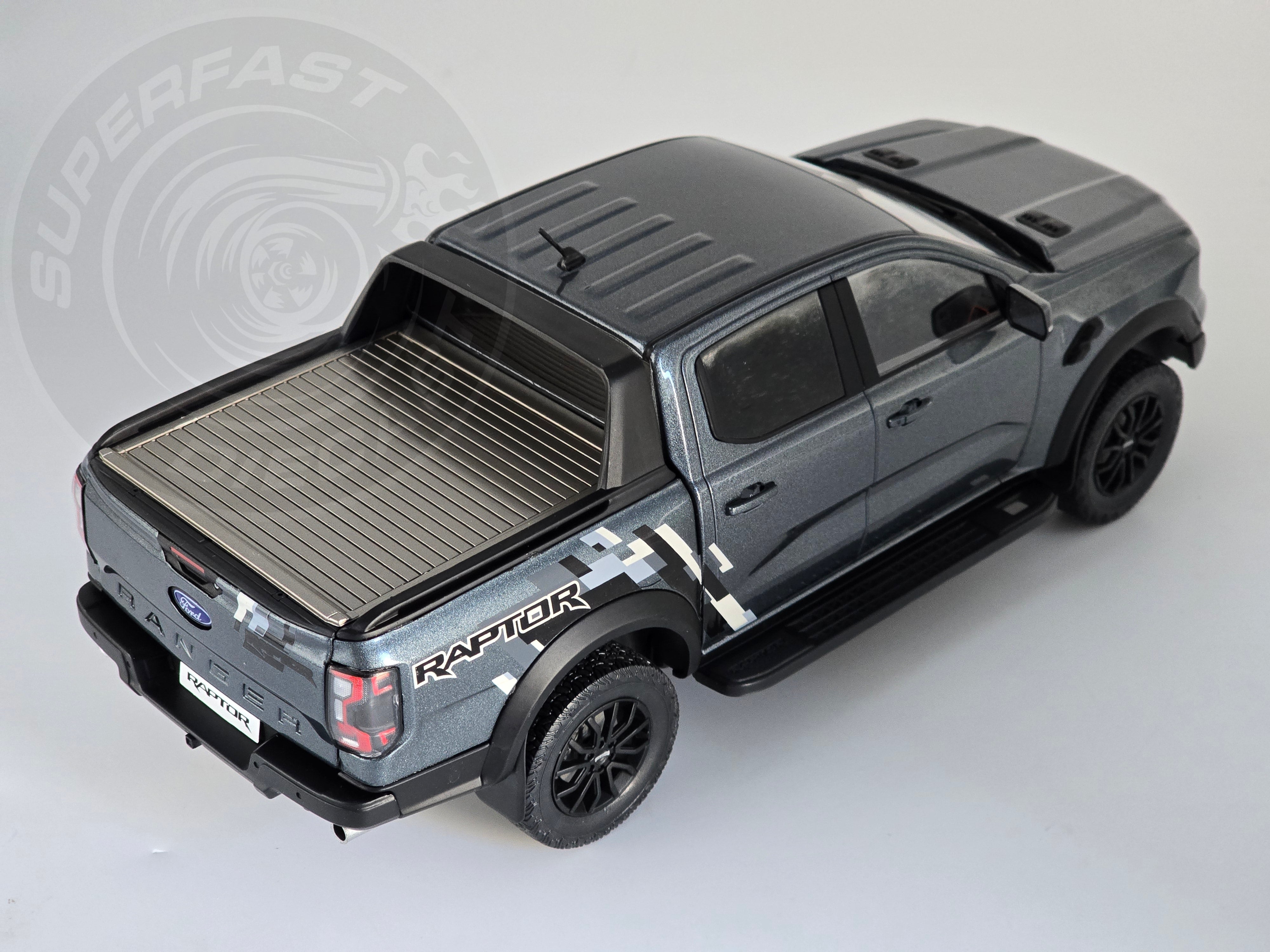 MCG 1:18 Scale Diecast Model Car -  2023 Ford Ranger Raptor, Metallic Grey