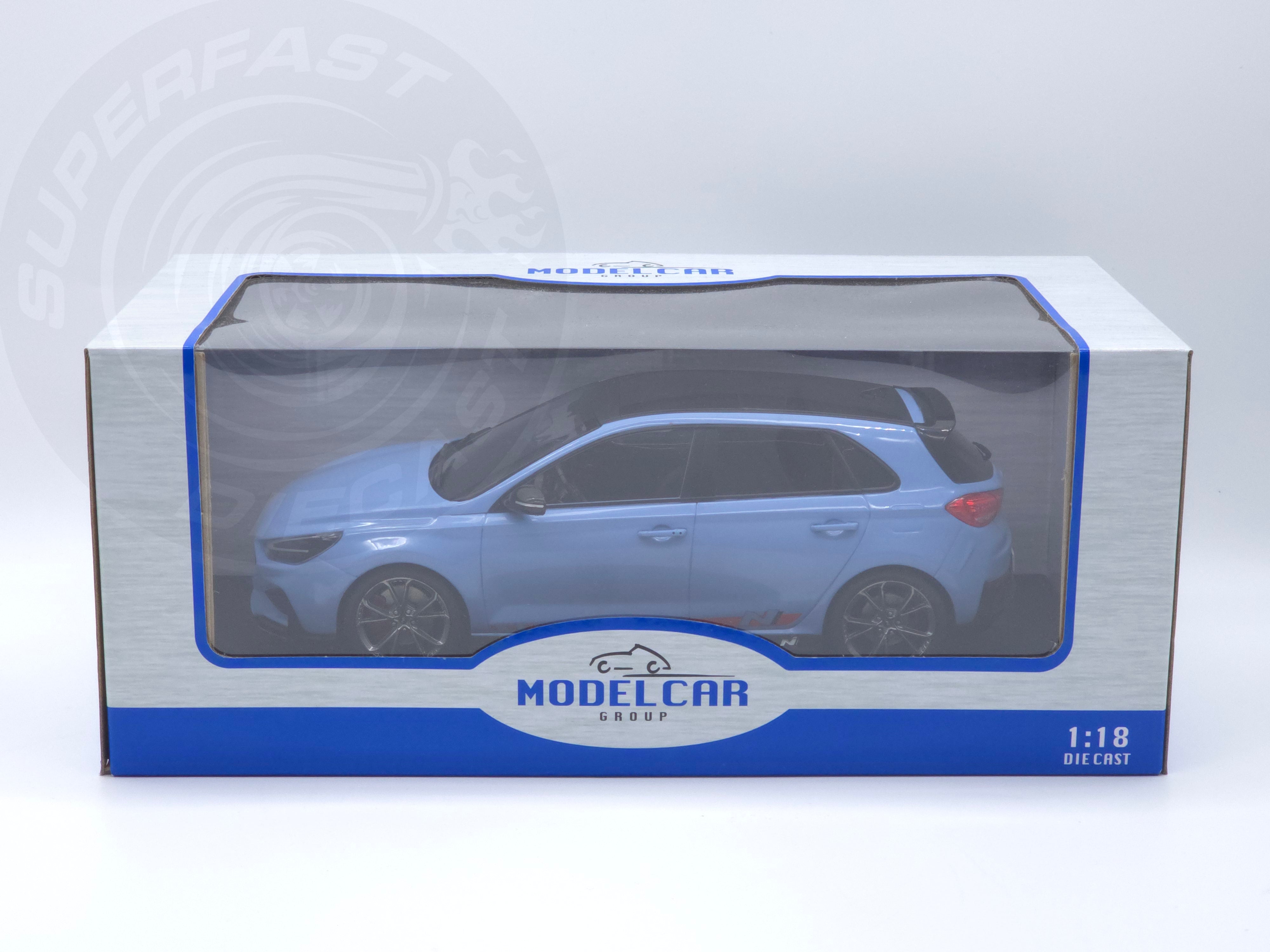 MCG 1:18 Scale Diecast Model Car - 2021 Hyundai i30 N, Light Blue - MCG18503