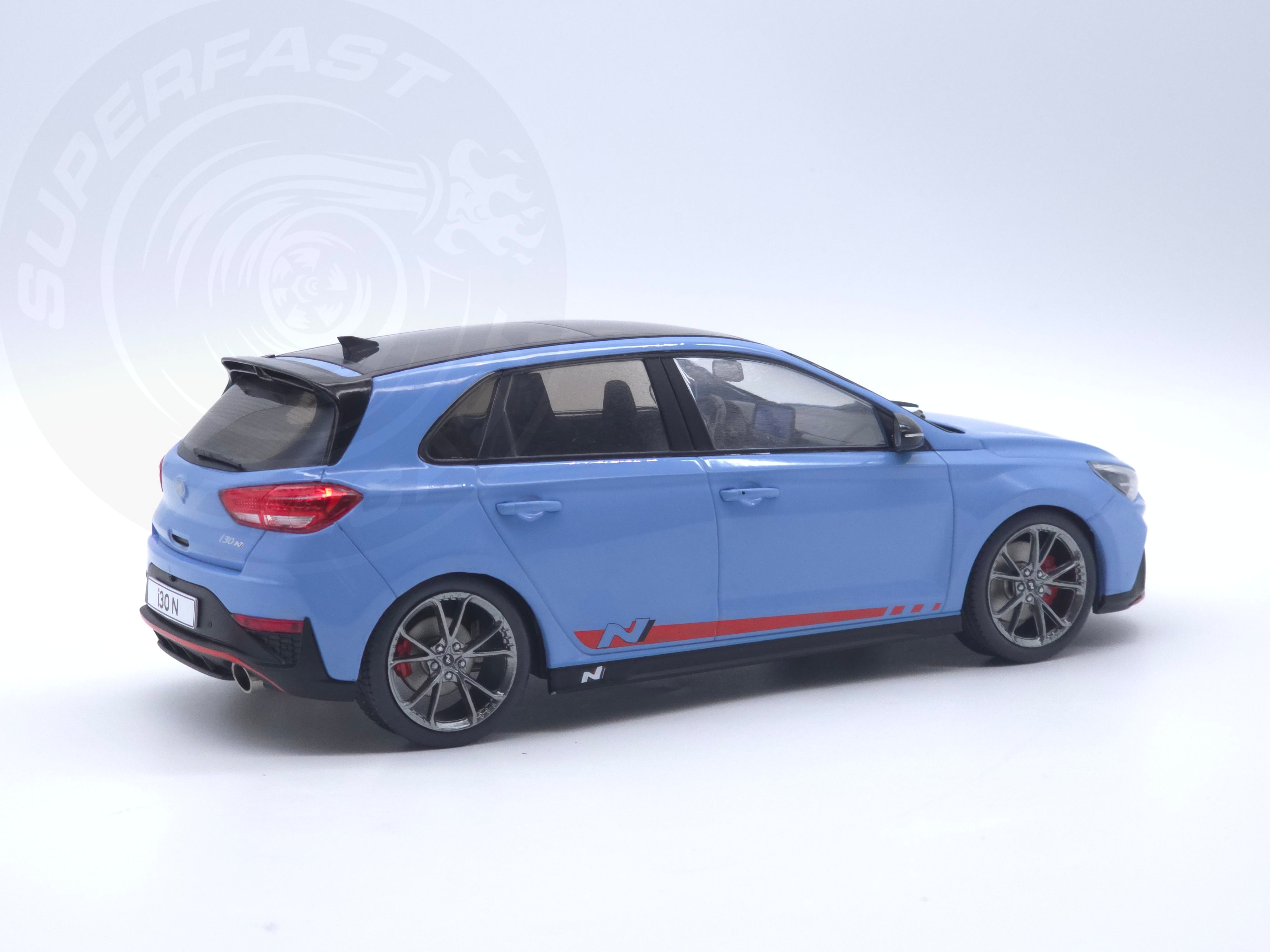 MCG 1:18 Scale Diecast Model Car - 2021 Hyundai i30 N, Light Blue - MCG18503