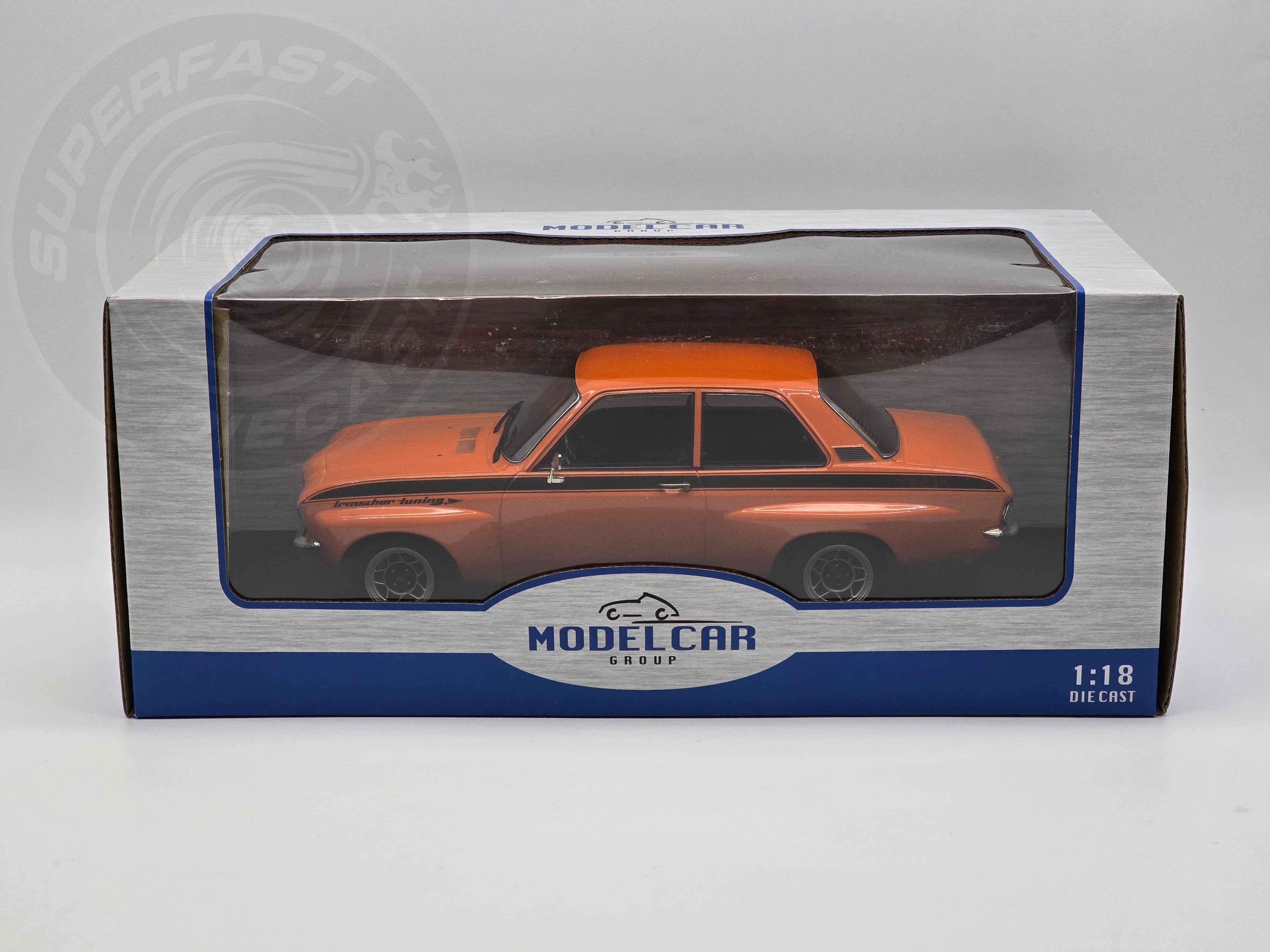 MCG 1:18 Diecast - Opel Ascona A Irmscher, Orange/Black - MCG18839