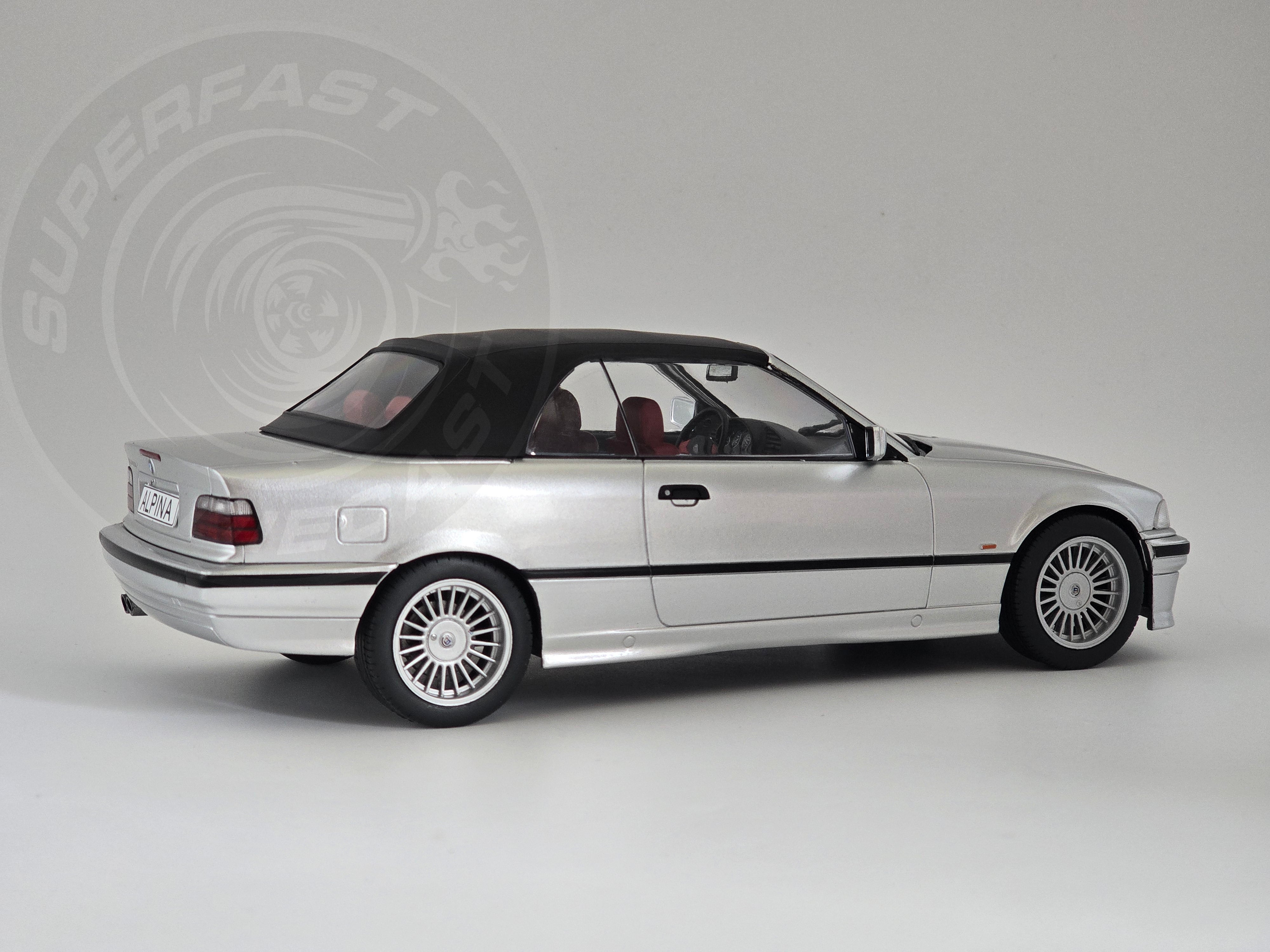MCG 1:18 Scale Diecast Model, 1996 BMW E36 Alpina B3 3.2 Convertible, Silver