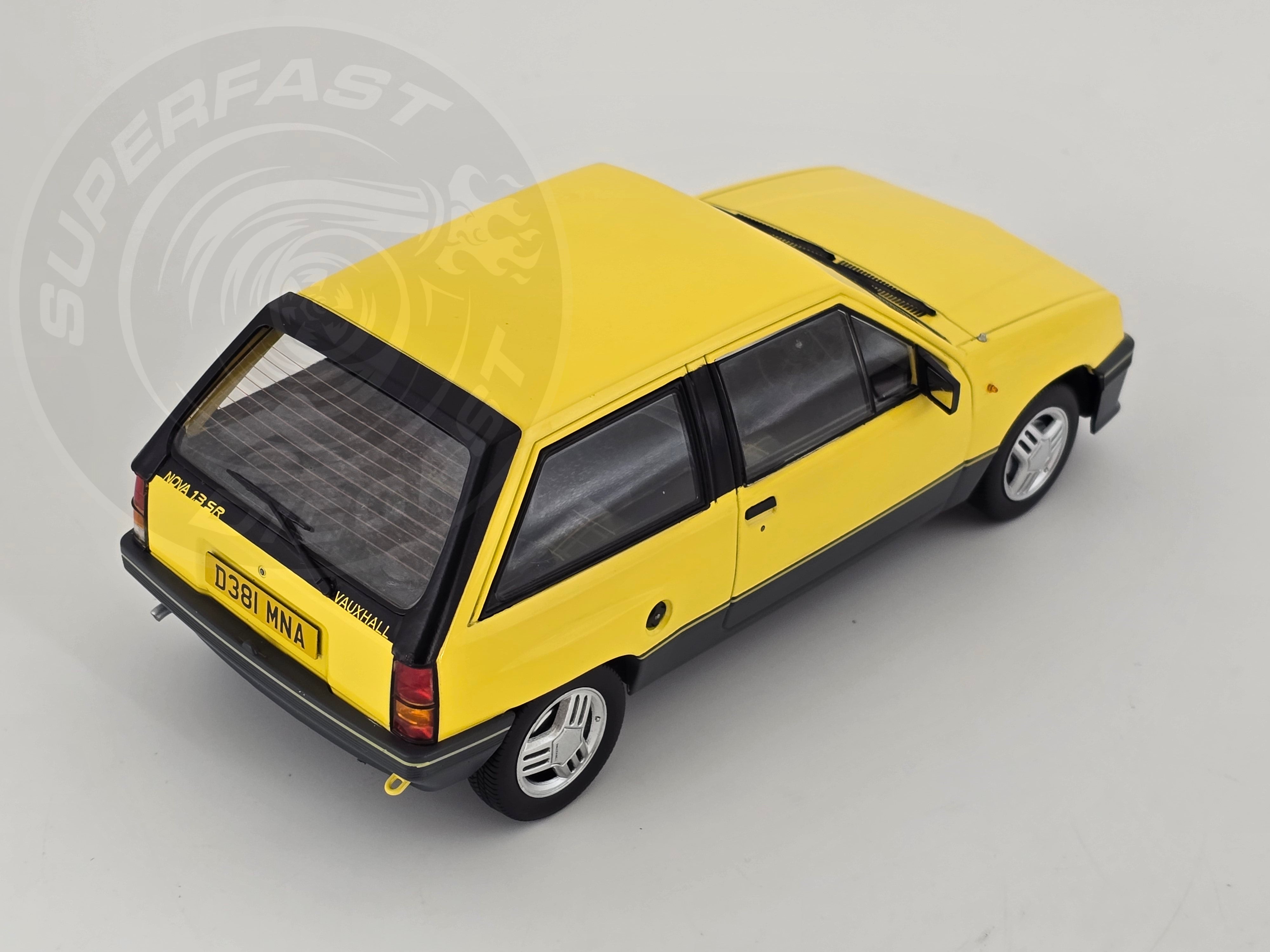 MCG 1:18 Scale Diecast - 1983 Vauxhall Nova SR (UK Exclusive RHD), Yellow - MCG18903