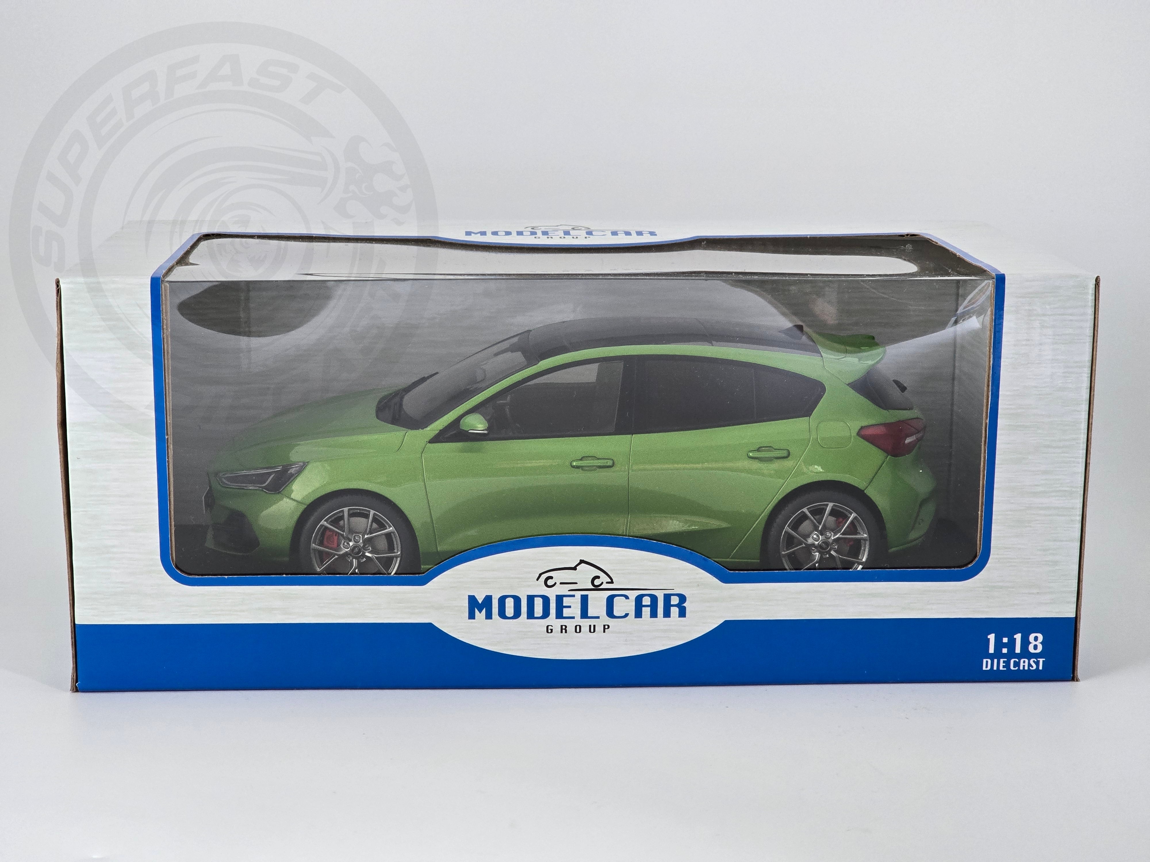MCG 1:18 Scale Diecast Model Car -  2022 Ford Focus ST, Green