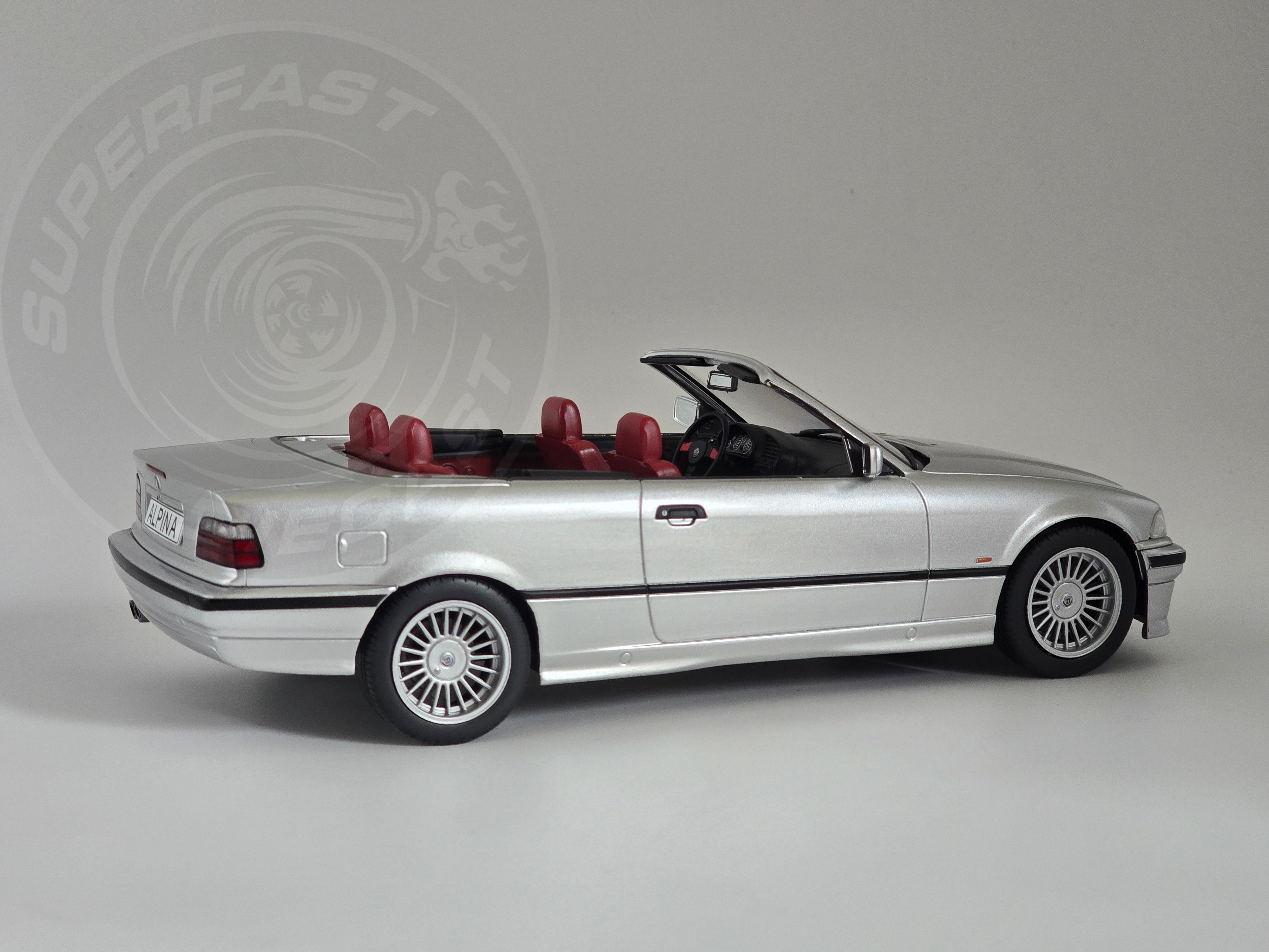MCG 1:18 Scale Diecast Model, 1996 BMW E36 Alpina B3 3.2 Convertible, Silver
