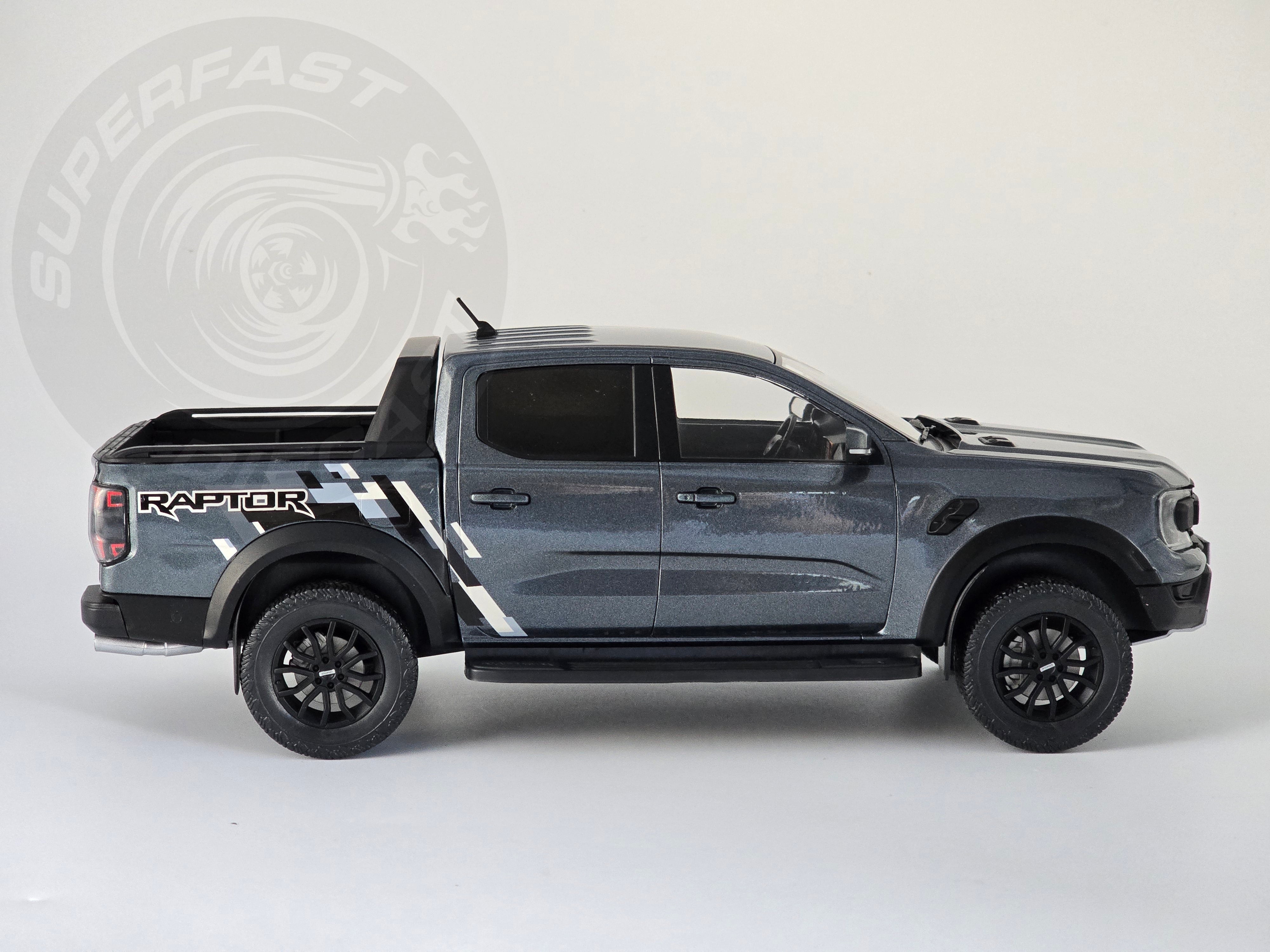 MCG 1:18 Scale Diecast Model Car -  2023 Ford Ranger Raptor, Metallic Grey