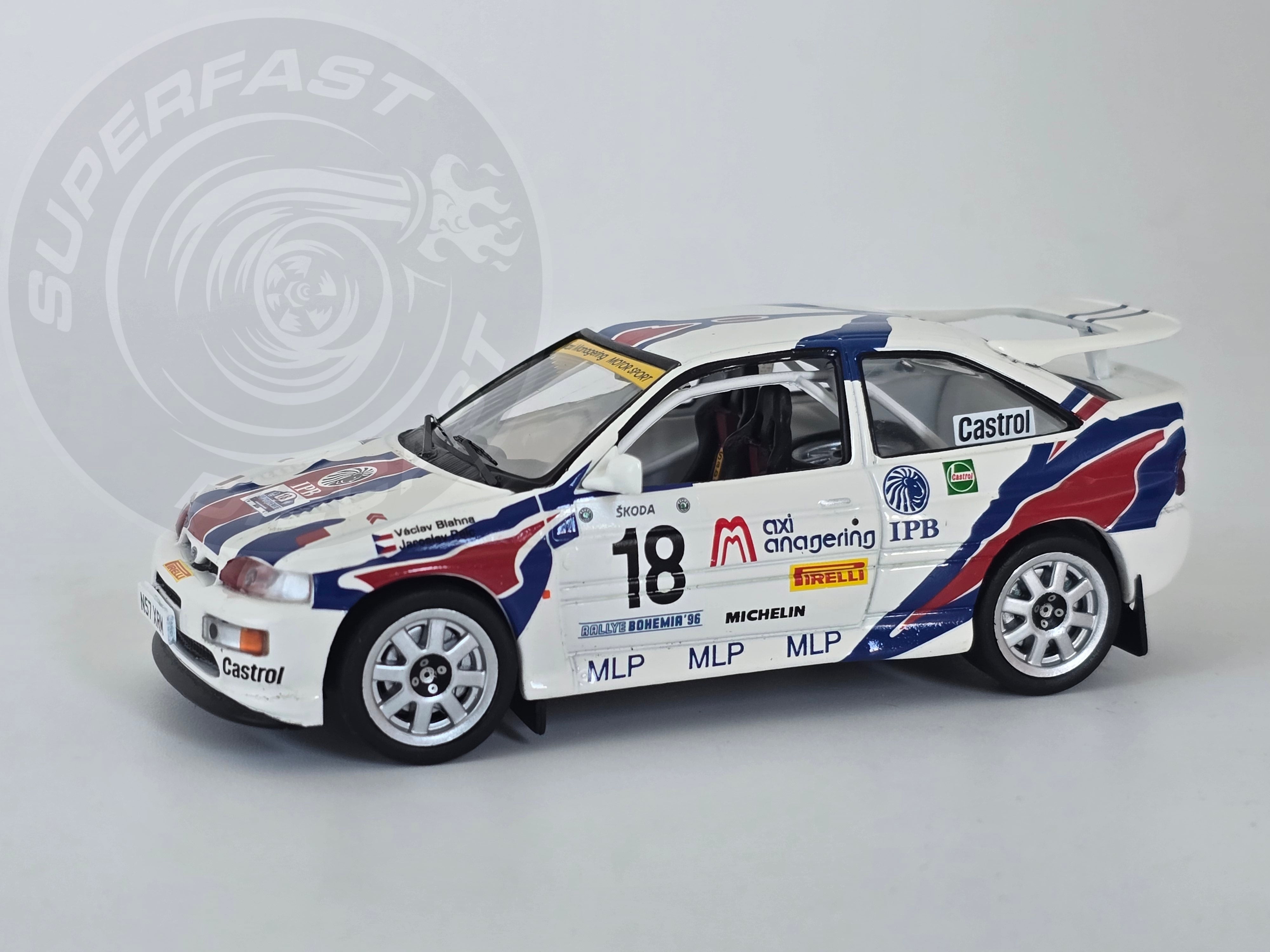IXO 1:43 Scale Diecast - Ford Escort RS Cosworth #18 V.Blahna - J.Pelc, Rallye Bohemia 1986 - RAC415A.22