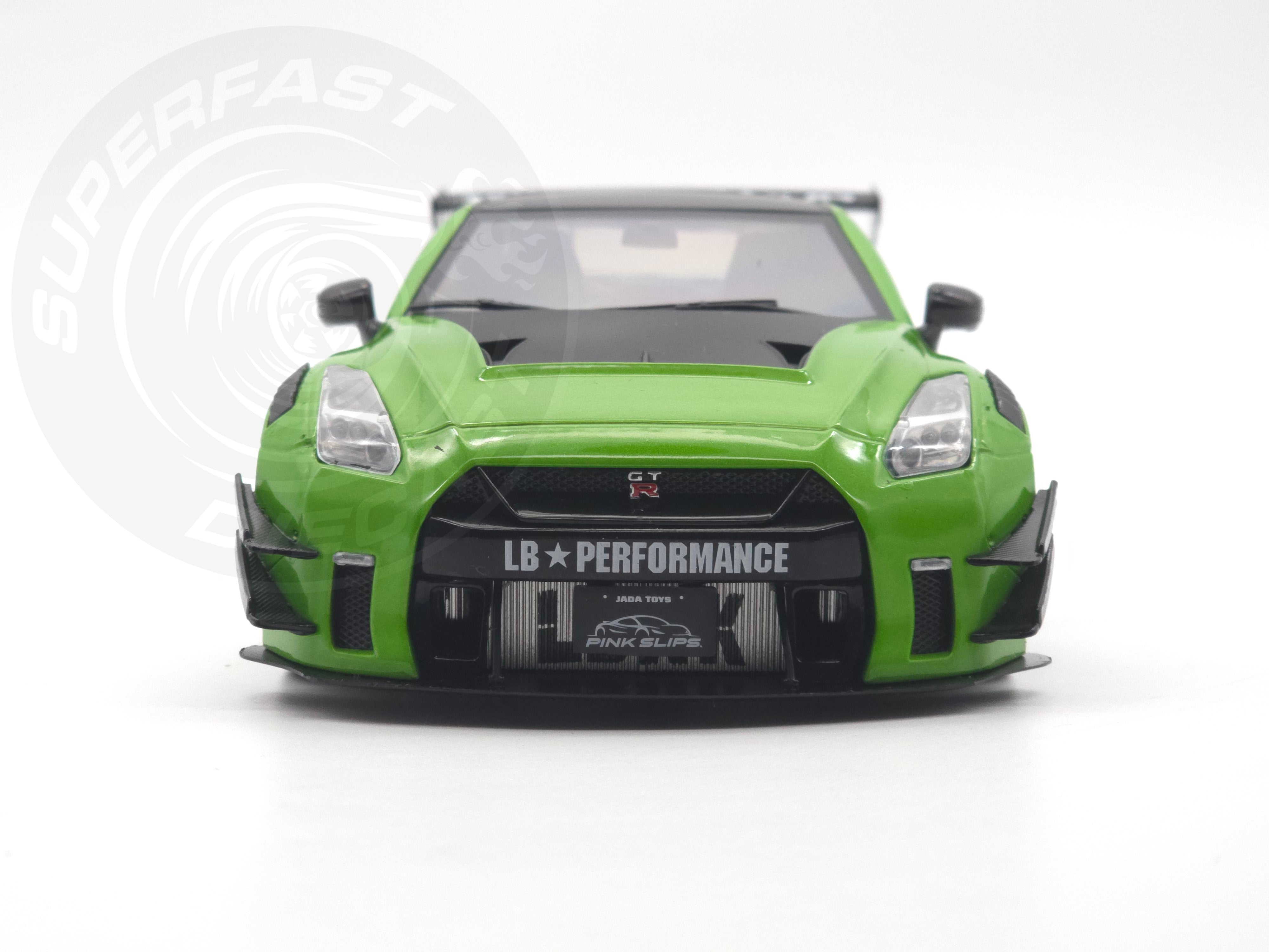 Jada 1:18 Scale Diecast - Pink Slips - Nissan GT-R (R35) with Libery Walk Body Kit 2.0, Green/Black - 35724