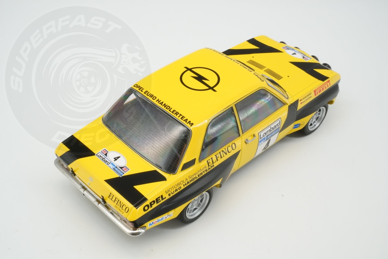 MCG 1:18 Diecast - Opel Ascona A, RAC Rally, 1975, #4, W.Röhrl/C.Geistdörfer, Yellow/Black - MCG18345R