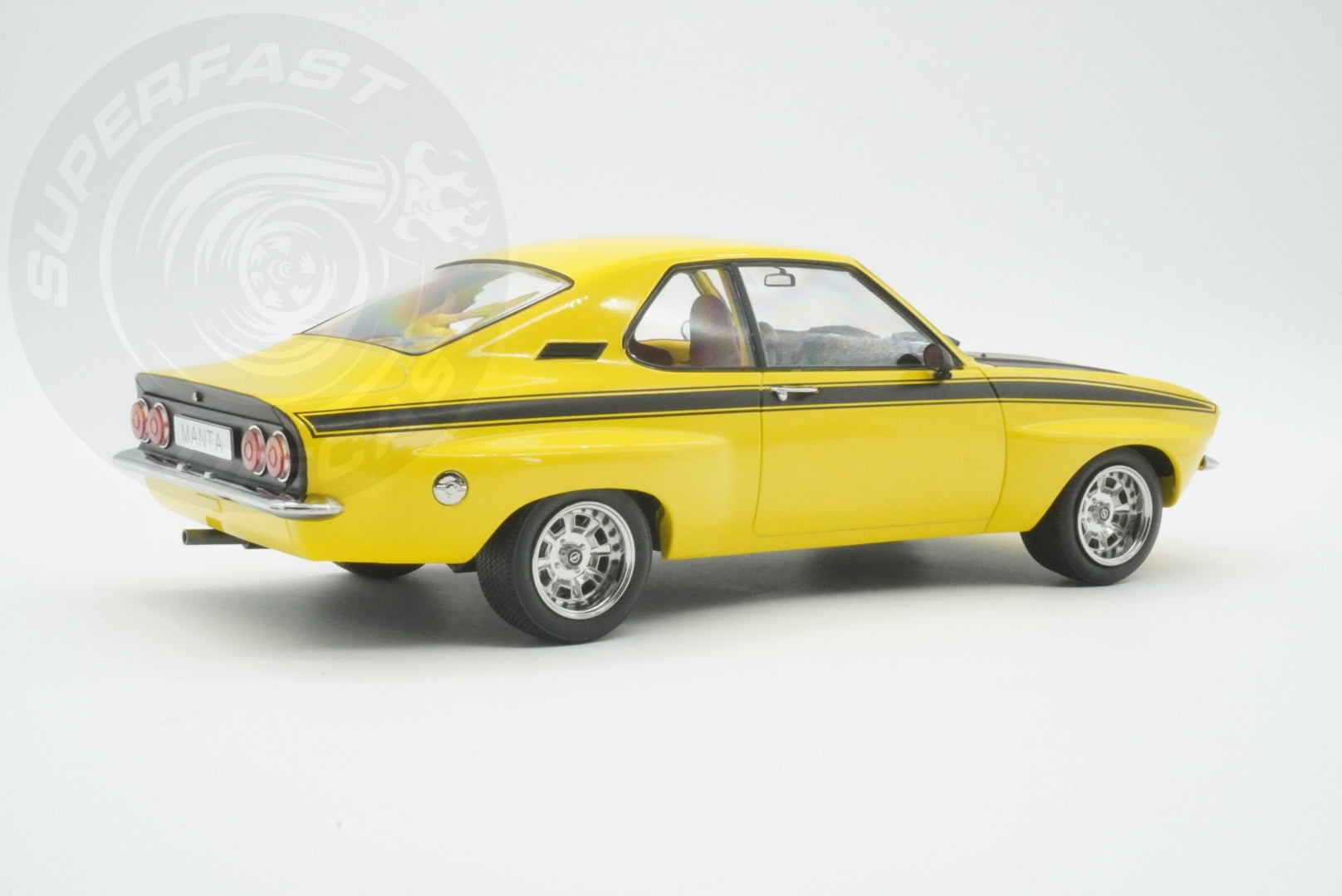 MCG 1:18 Scale Diecast - 1974 Opel Manta A Irmscher, Yellow/Black- MCG18426