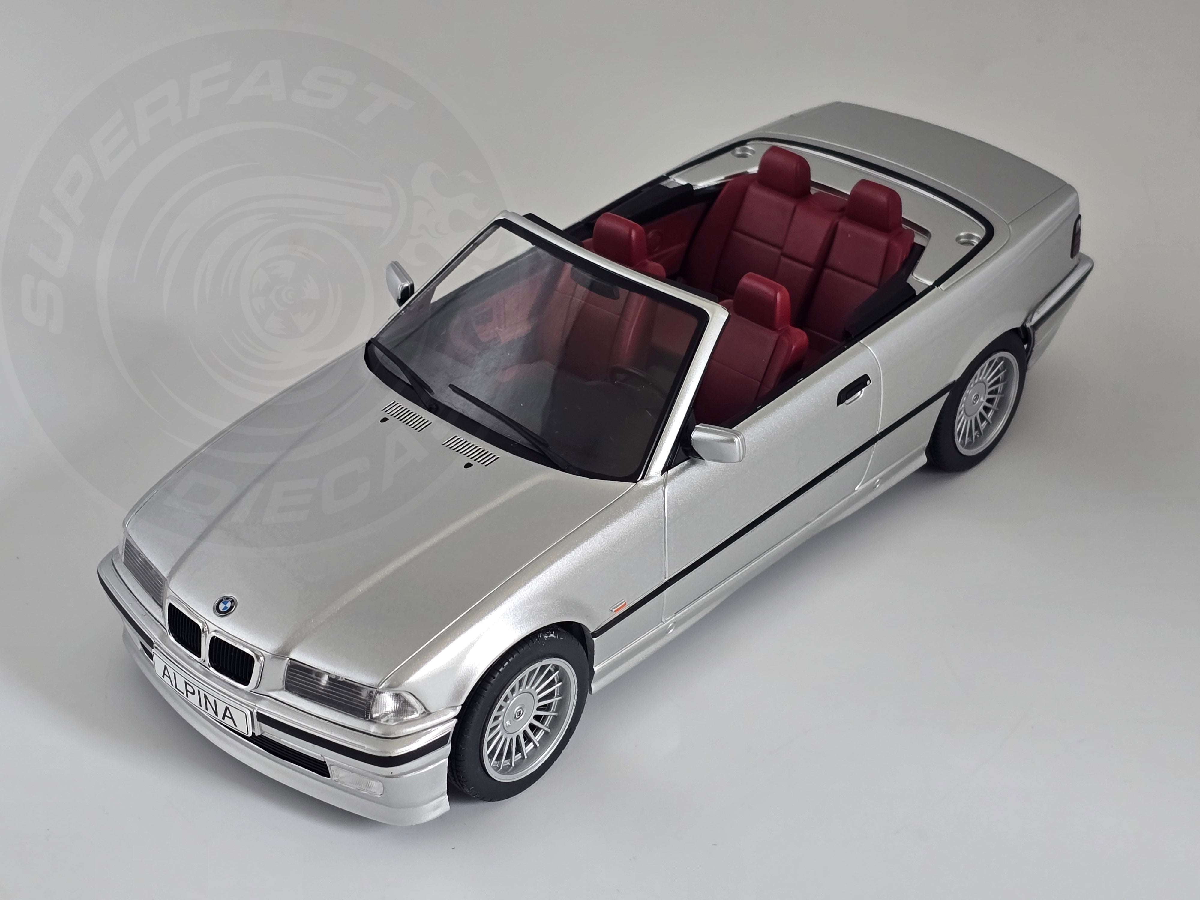 MCG 1:18 Scale Diecast Model, 1996 BMW E36 Alpina B3 3.2 Convertible, Silver