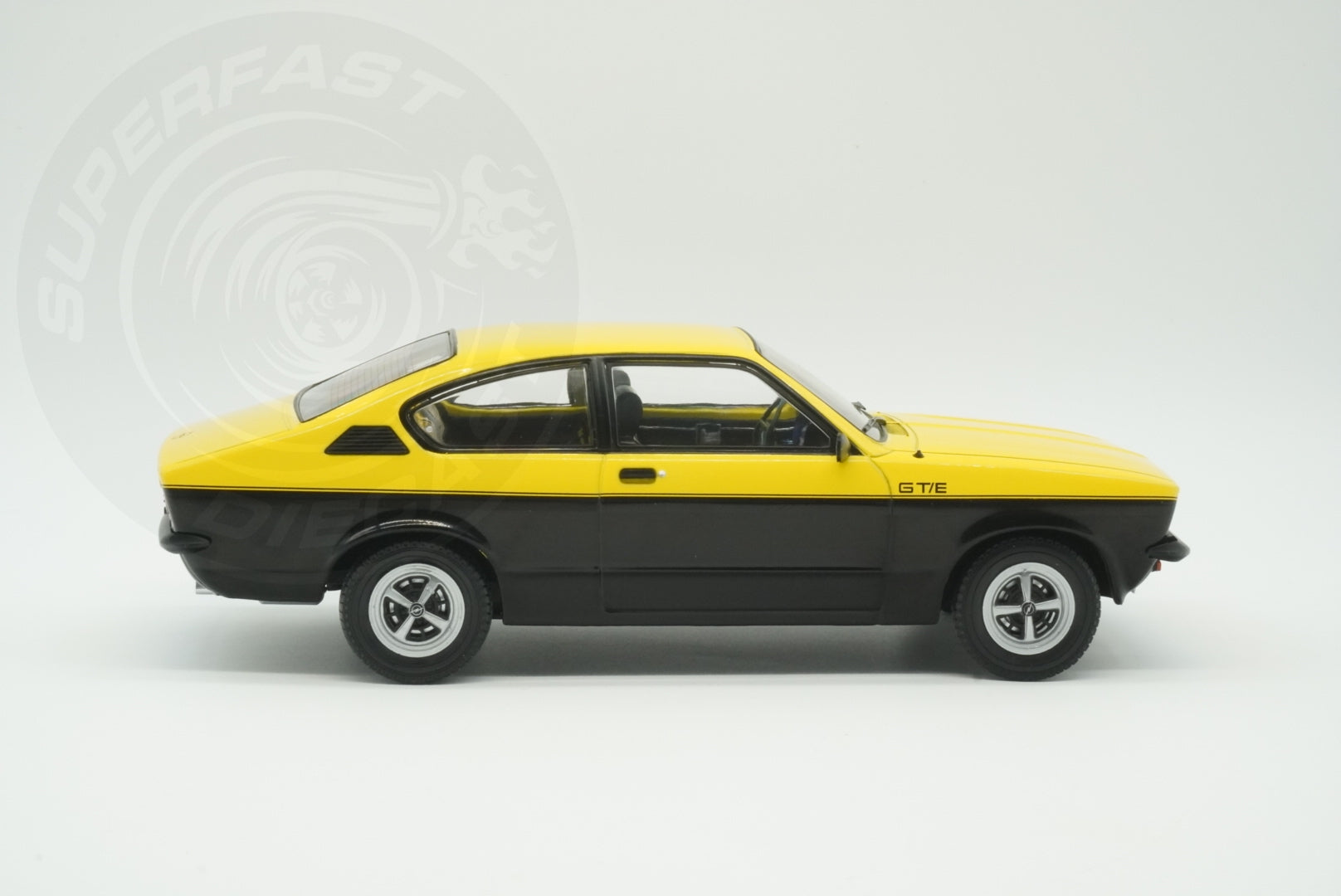 MCG 1:18 Scale Diecast - 1975 Opel Kadett C Coupe GTE in Yellow/Black - MCG18598