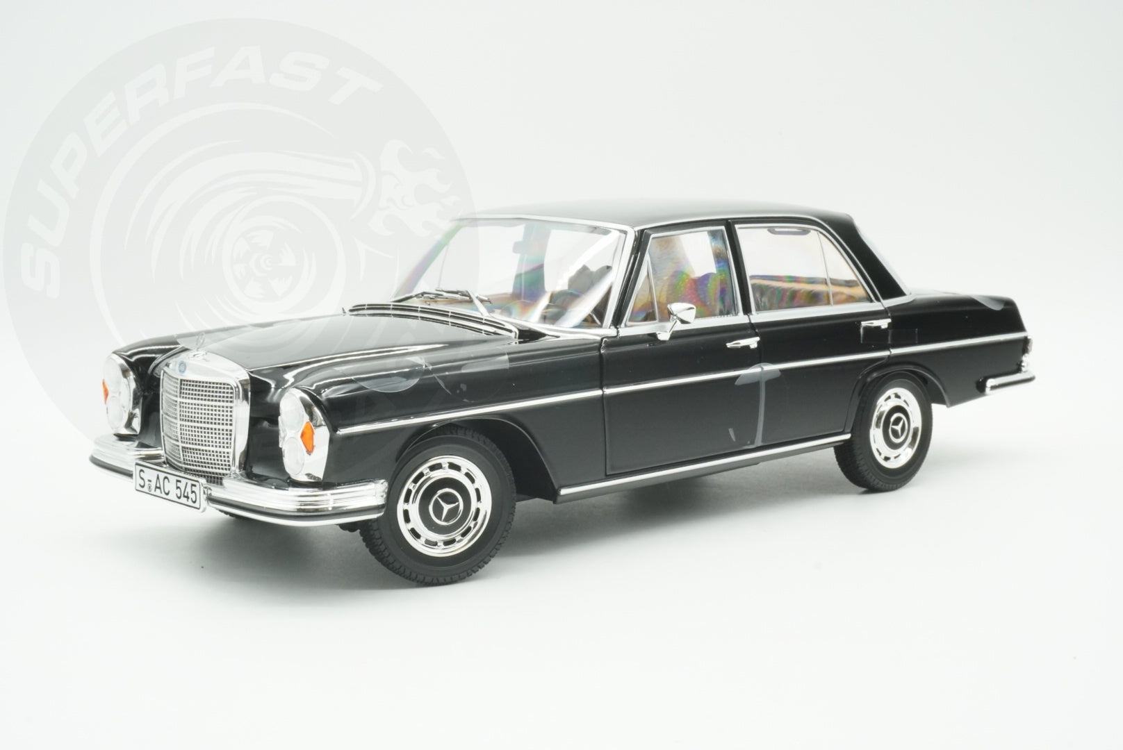 Norev 1:18 Scale Diecast Car - 1968 Mercedes Benz 280 SE, Type W108, Black - 183360