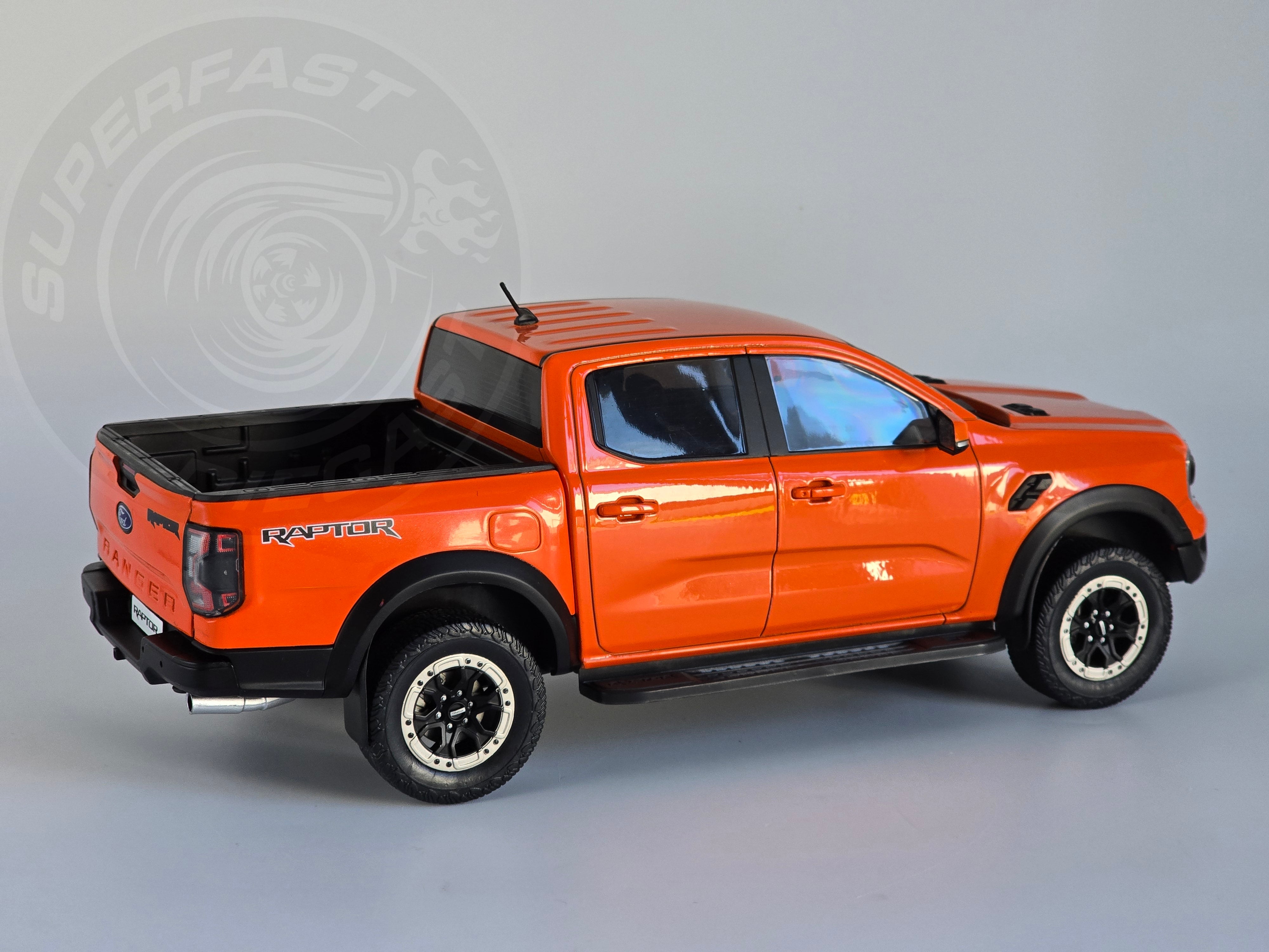 MCG 1:18 Scale Diecast Model Car -  2023 Ford Ranger Raptor, Orange