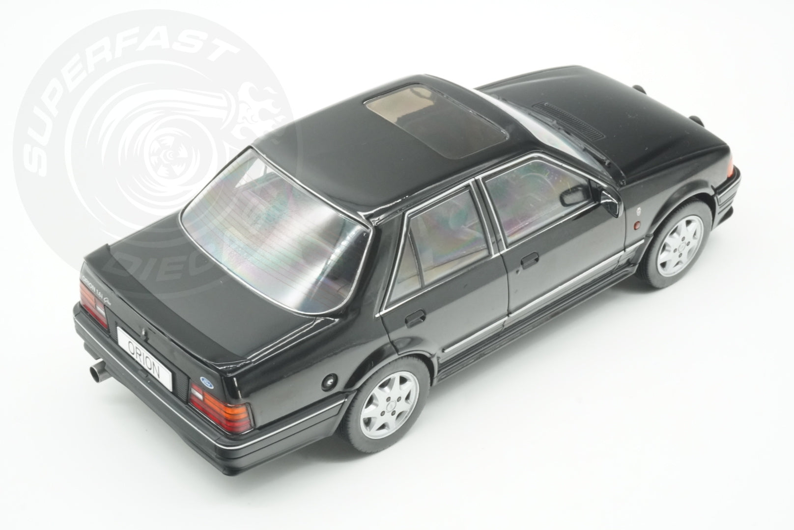 MCG 1:18 Scale Diecast - Ford Orion Mk II RHD with RS Bodykit, Black - MCG18649