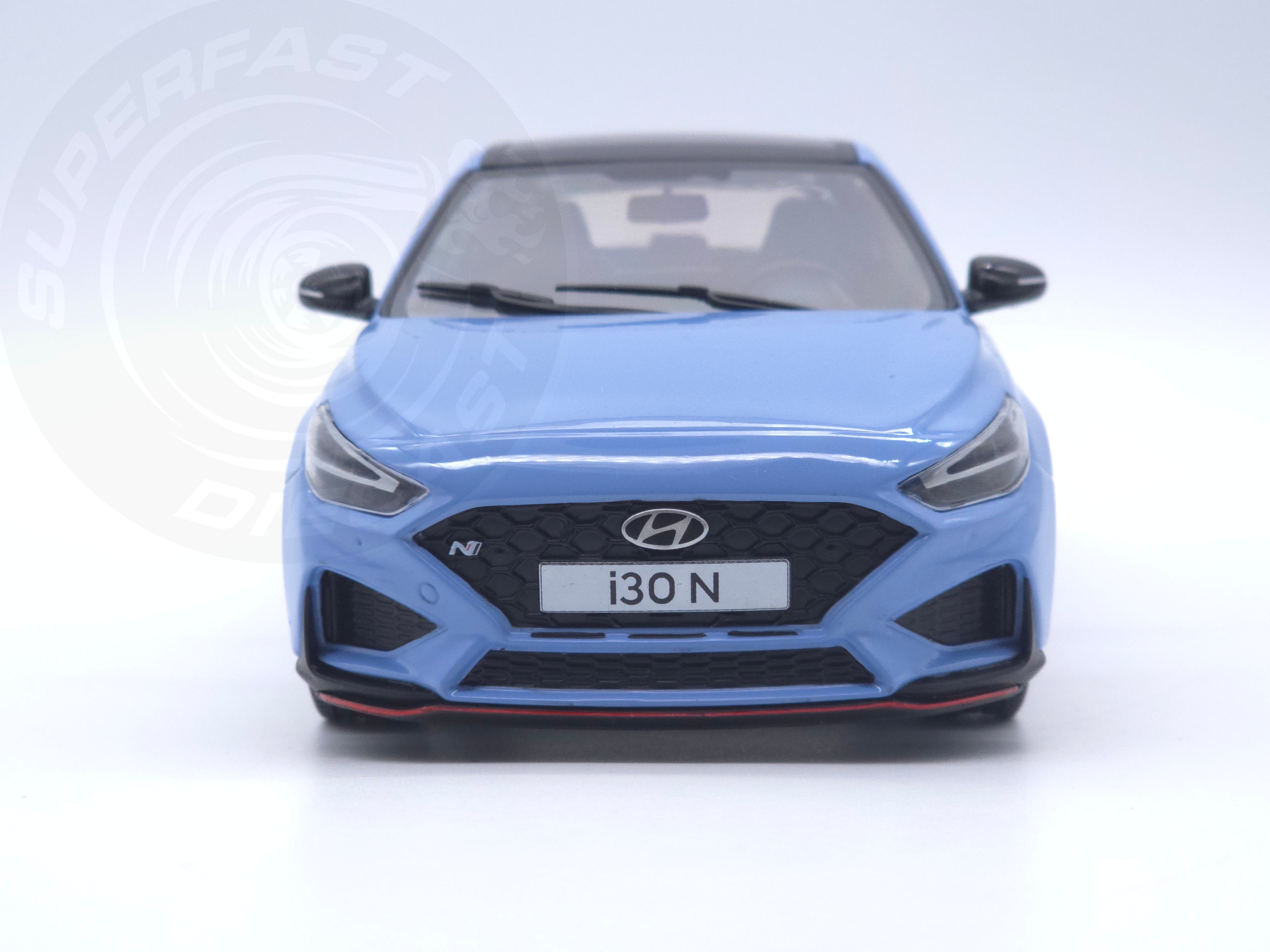 MCG 1:18 Scale Diecast Model Car - 2021 Hyundai i30 N, Light Blue - MCG18503