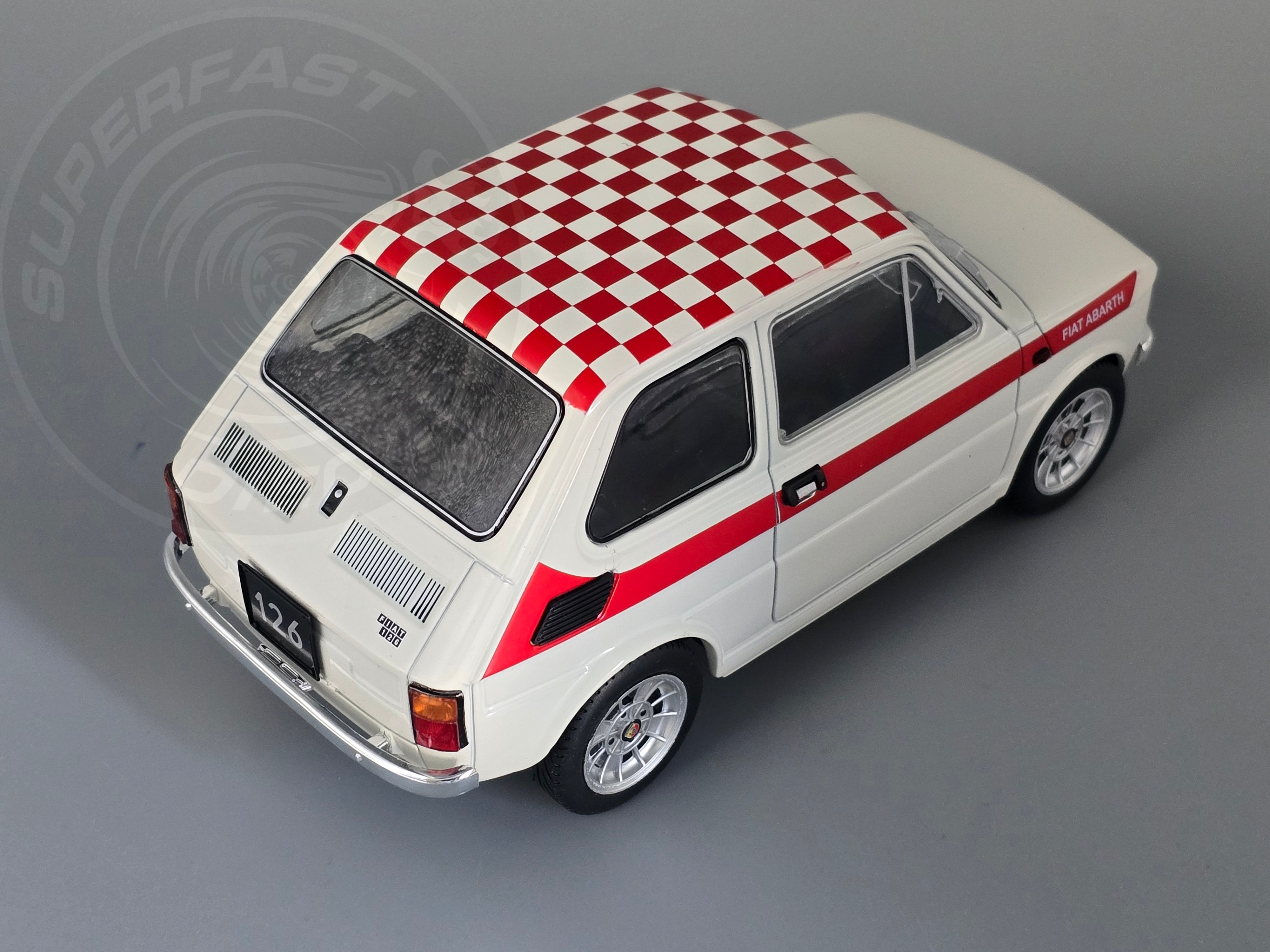 MCG 1:18 Fiat 126 Abarth - White with Red Decals