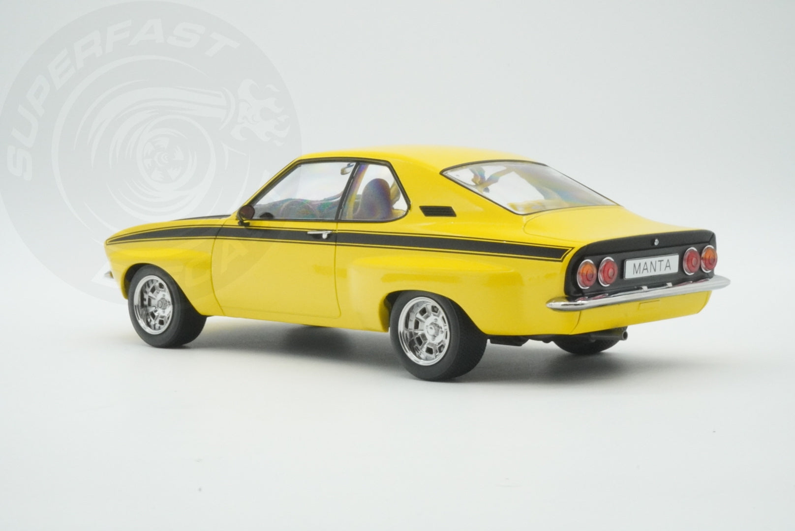 MCG 1:18 Scale Diecast - 1974 Opel Manta A Irmscher, Yellow/Black- MCG18426