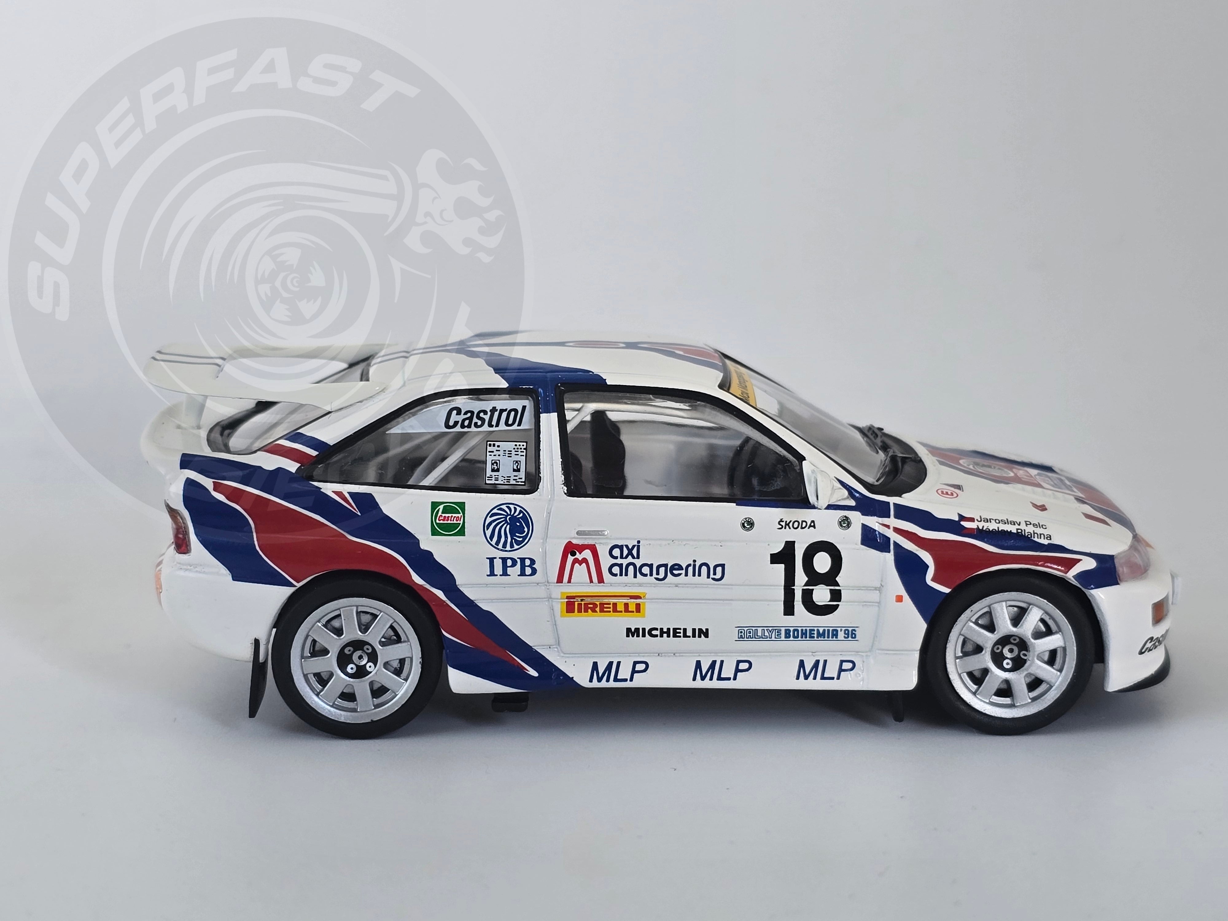IXO 1:43 Scale Diecast - Ford Escort RS Cosworth #18 V.Blahna - J.Pelc, Rallye Bohemia 1986 - RAC415A.22