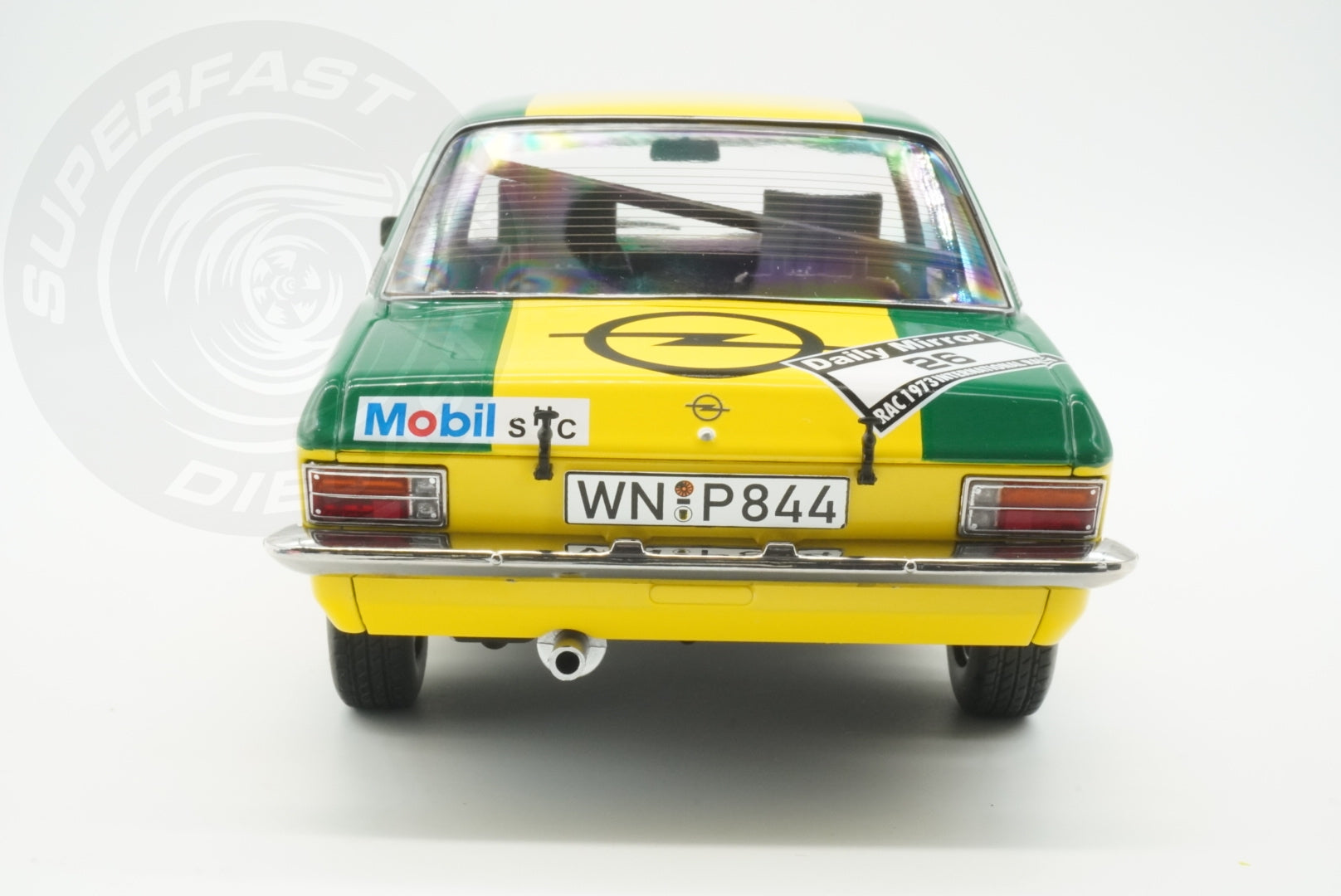 MCG 1:18 Diecast - Opel Ascona A, RAC Rally, 1973, #26, W.Röhrl/J.Berger, Yellow/Green - MCG18346R