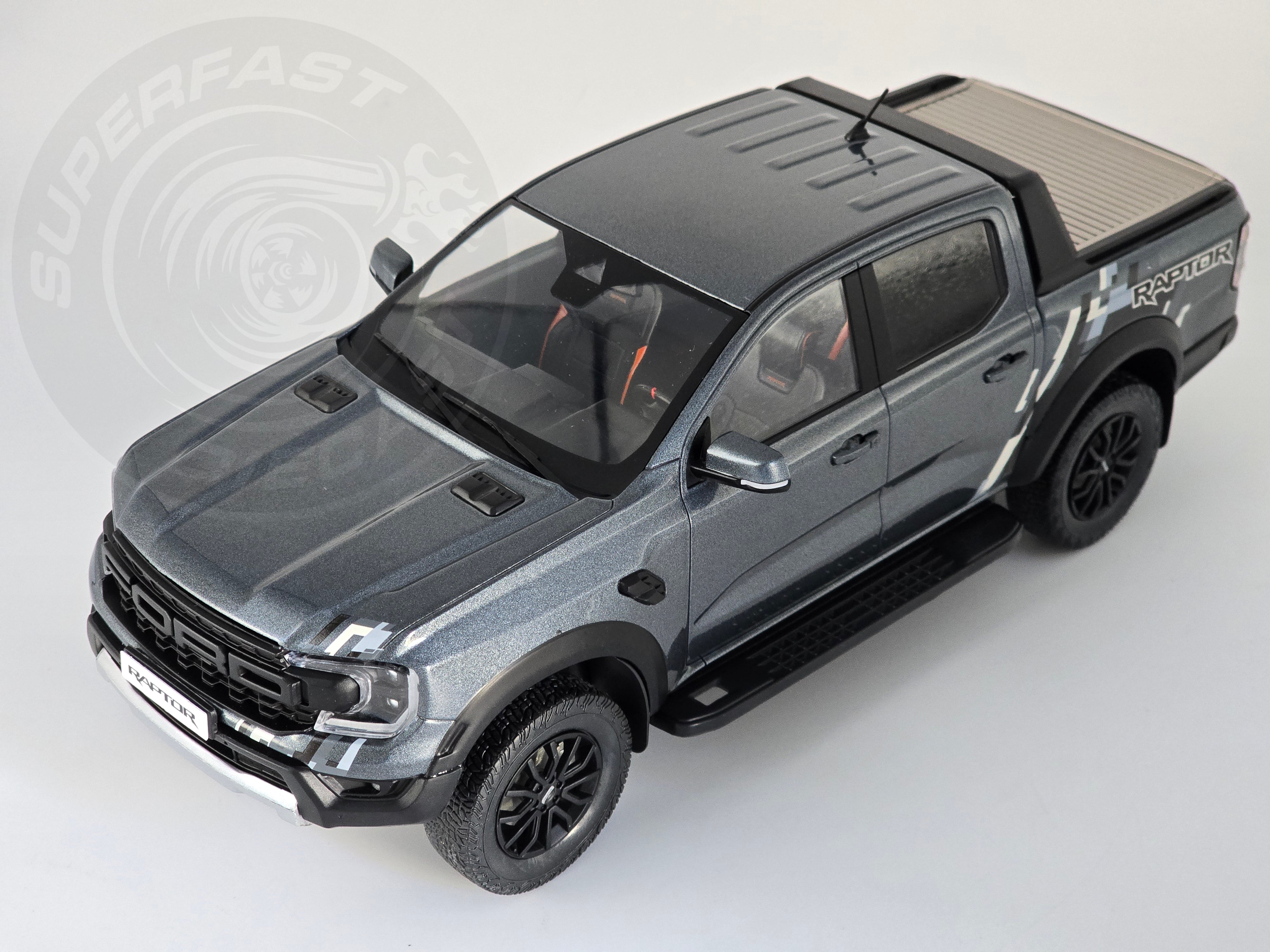 MCG 1:18 Scale Diecast Model Car -  2023 Ford Ranger Raptor, Metallic Grey